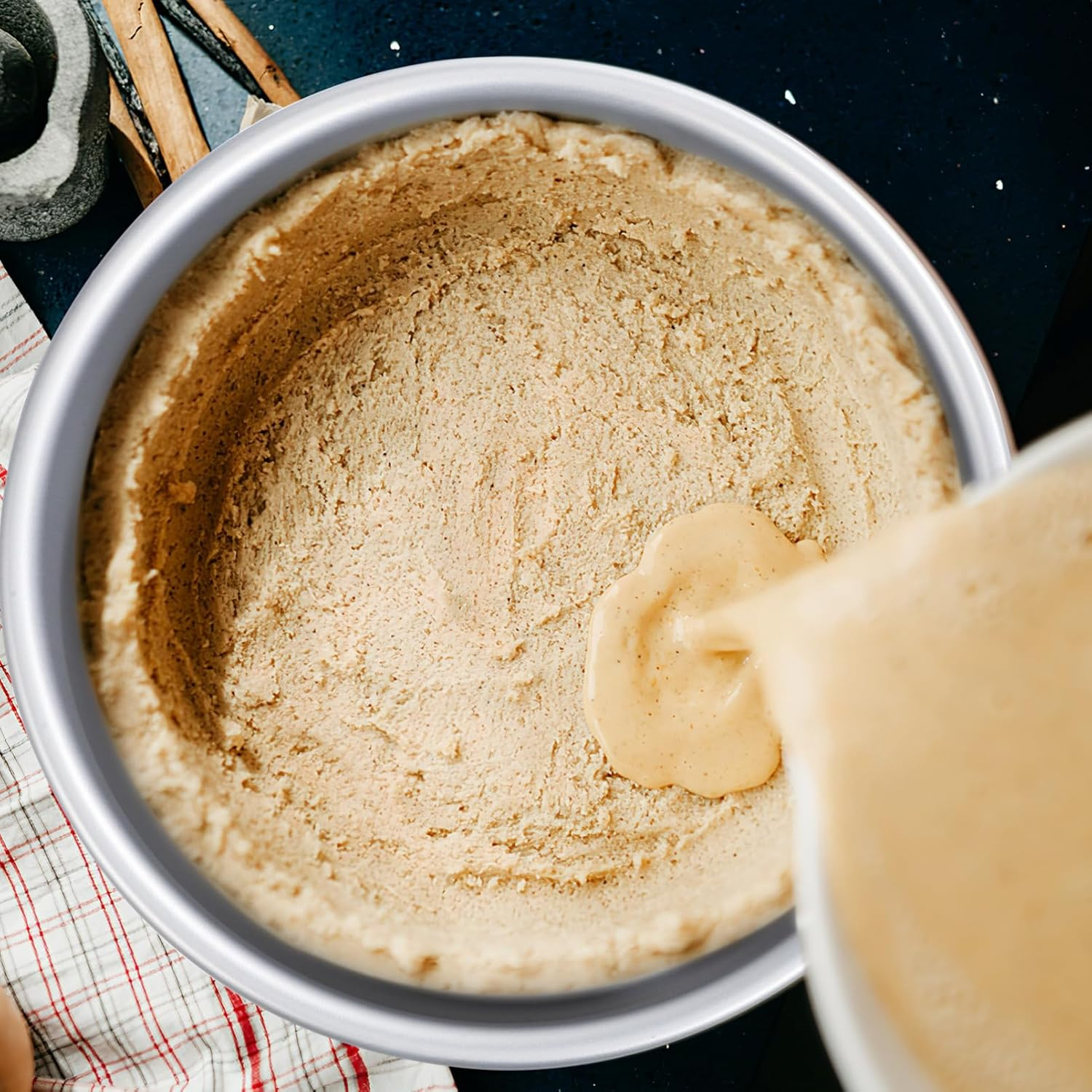 EXAOMBLE 3Pcs round Cake Pans 8 Inch Aluminum Nonstick Bakeware Set Deep Pans for Family and Wedding Baking image number 3