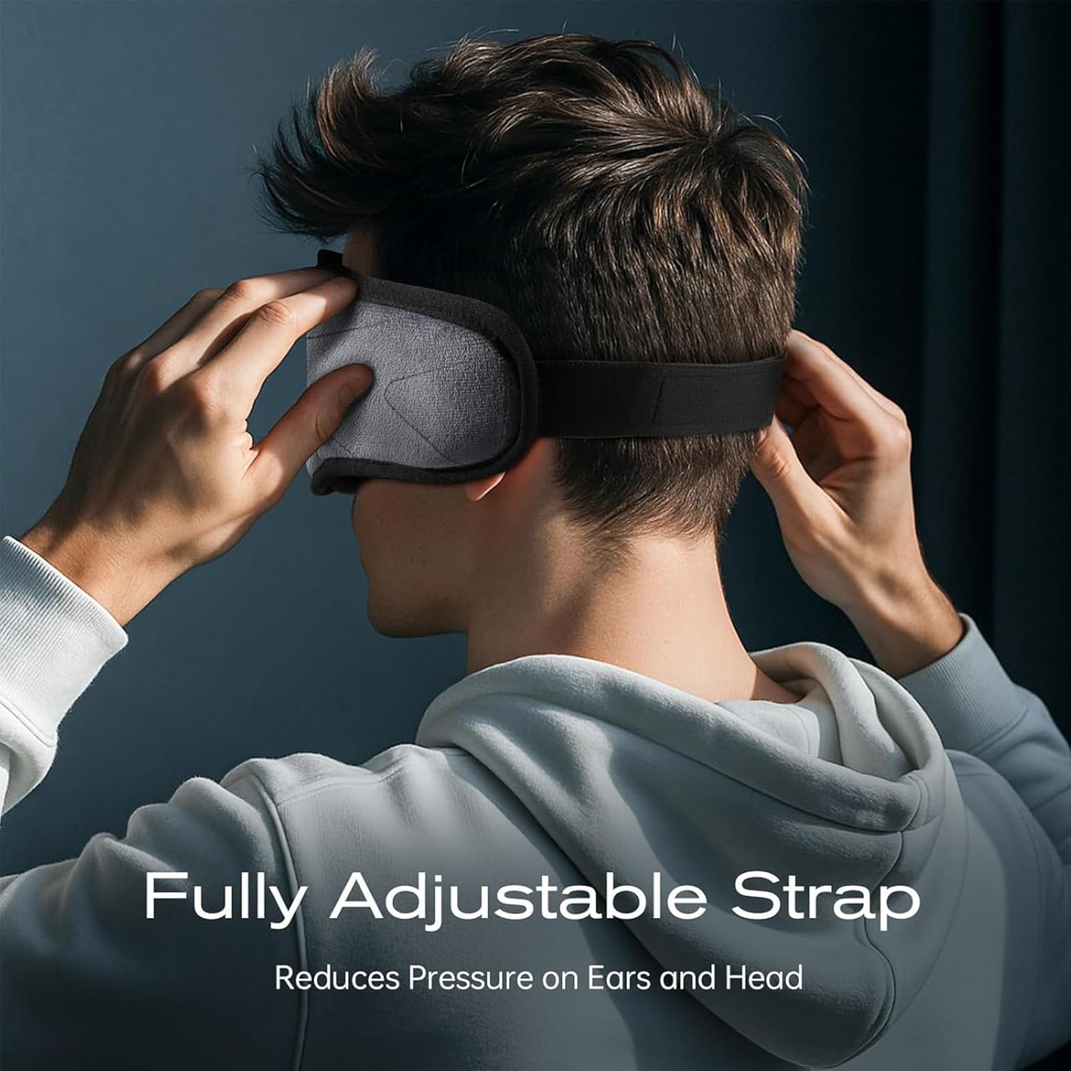 Sleep Mask Headphones Bluetooth with 24 Soothing Sounds & 3D Eye Mask,Sleeping Headphones for Side Sleepers Sleep Mask with Bluetooth Headphone Ultra-Thin Stereo Speakers(Grey) image number 5