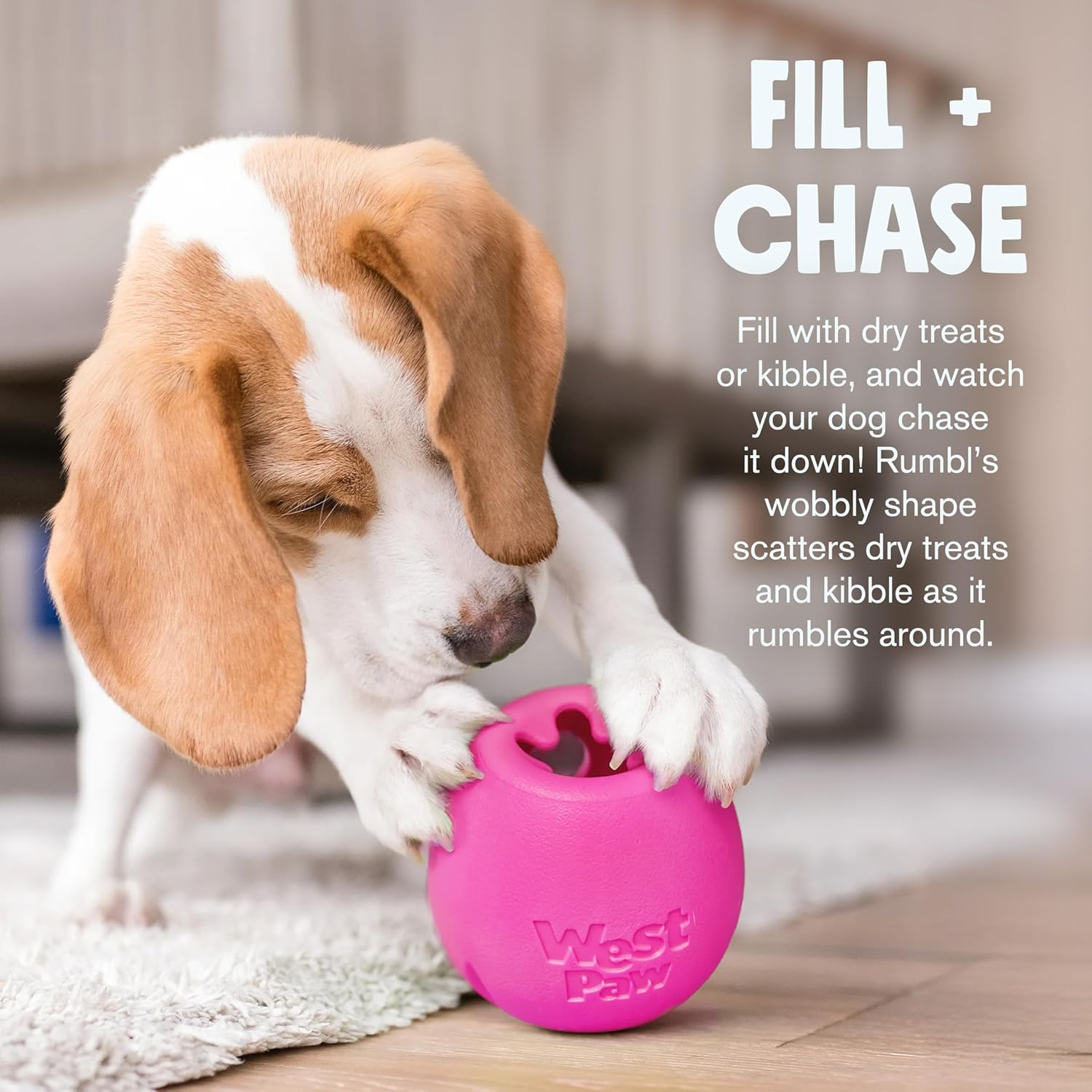 Rumbl Treat Dispensing Dog Toy (Melon) - Large