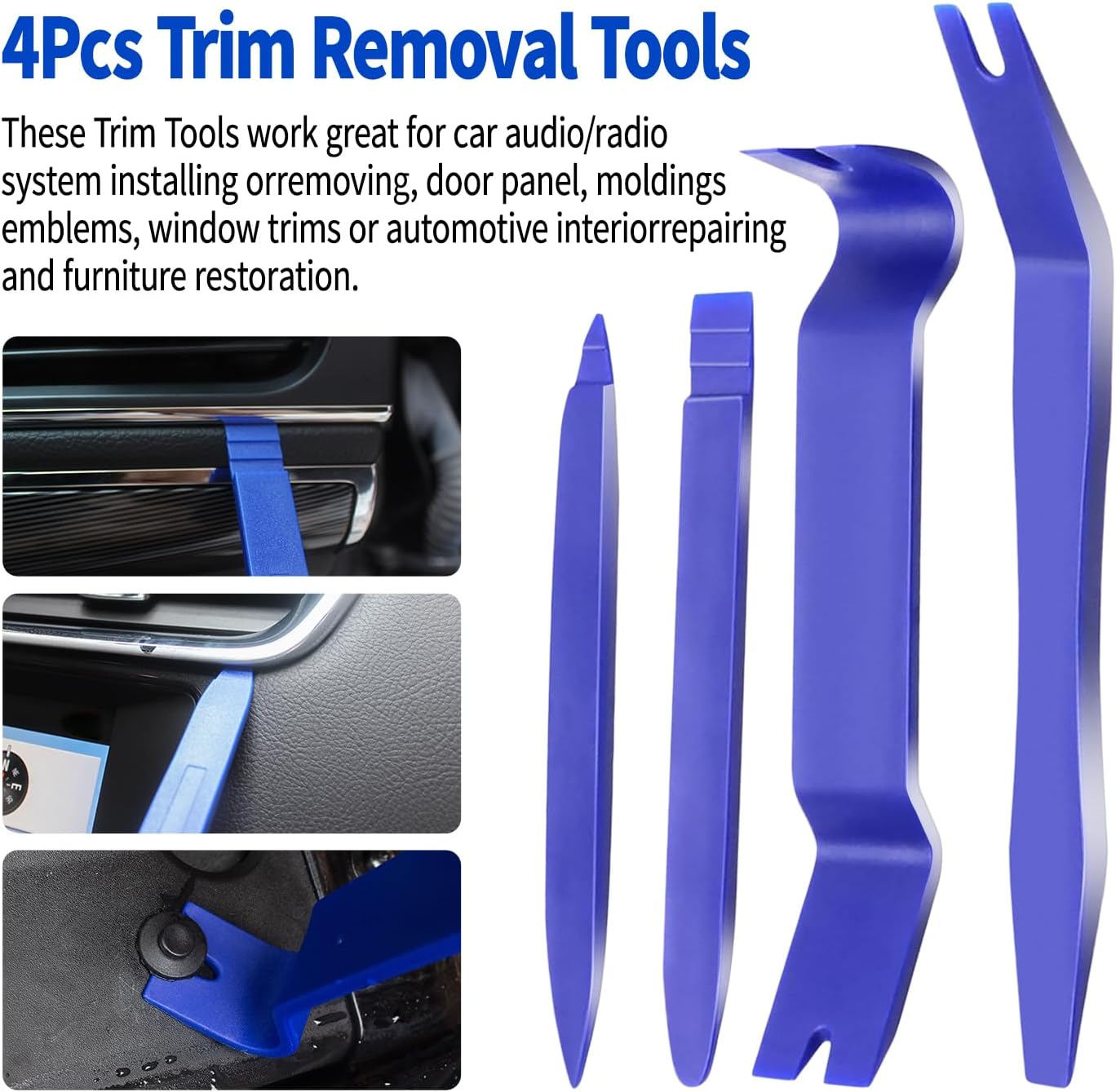 Wetado Auto Trim Removal Tool Kit, Car Door Audio Panel Trim Removal Set 17Pcs - Blue image number 6