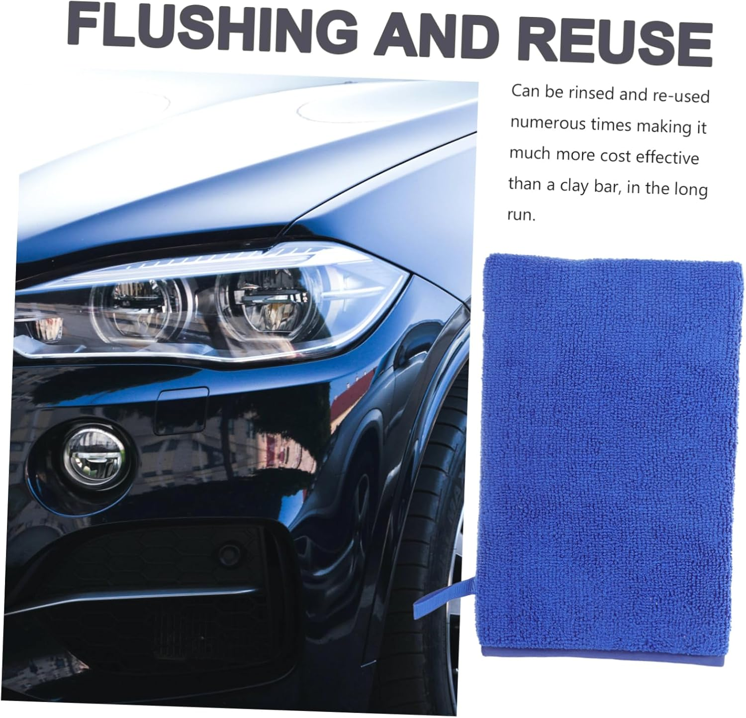 EXHUMKY Car Washing Gloves and Clay Towel Mitt for Automotive Detailing, Blue Sludge Removal Glove for Car Paint Cleaning and Polishing, Suitable for Vehicle Care and Maintenance image number 1