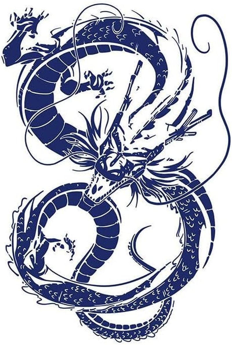 5 Pc Waterproof Long-Lasting Flower Arm Large Picture Back Simulation Tattoo Semi-Permanent Herbal Dragon Totem Temporary Tattoo Sticker