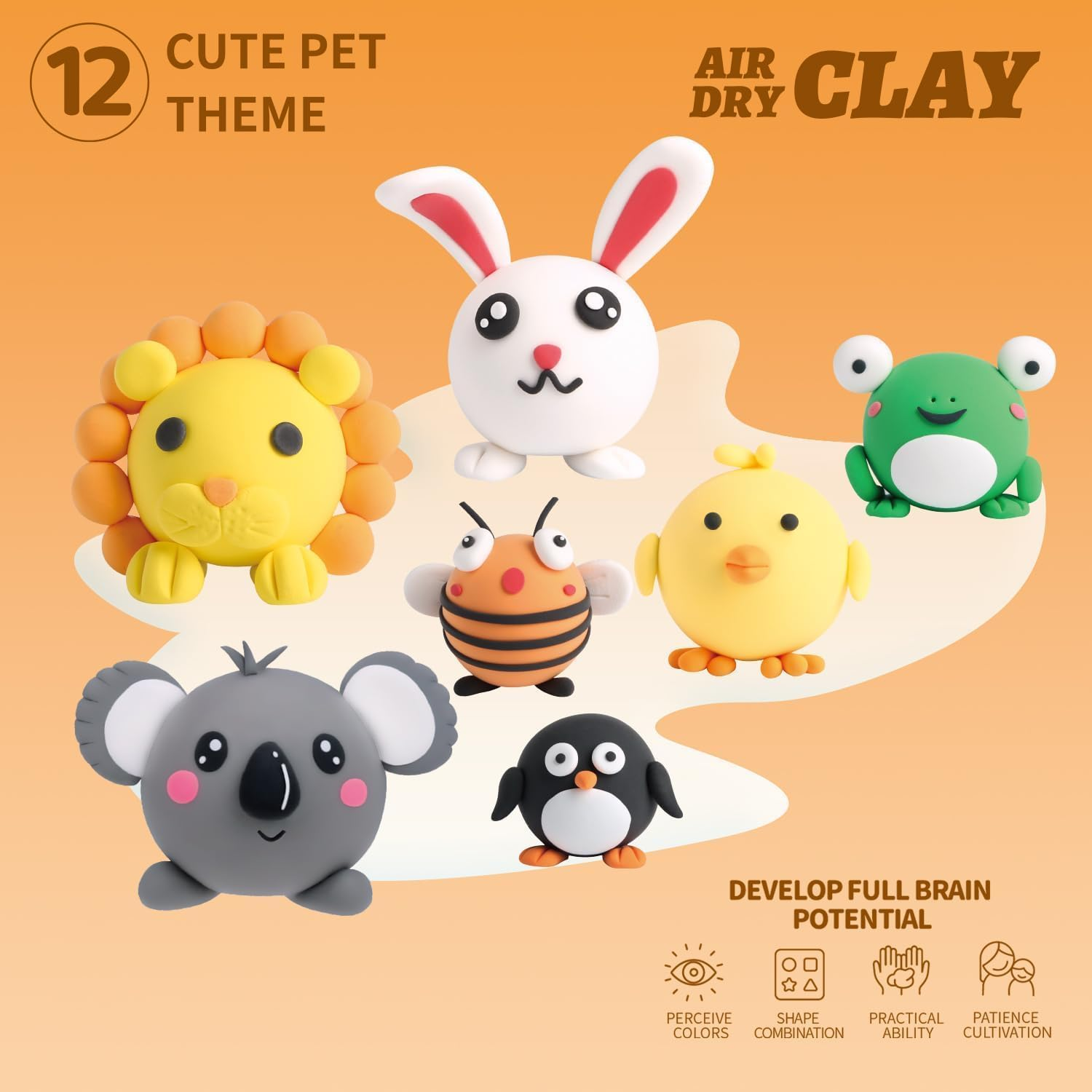 Air Dry Clay Kits - Modeling Clay for Kids, Ultra Light & Soft, Safe & Non-Toxic, 12 Boxes DIY Model Magic Clay with Sculpting Tools & Tutorials, Creatible Art Crafts Toys Gifts Boys Girls image number 4
