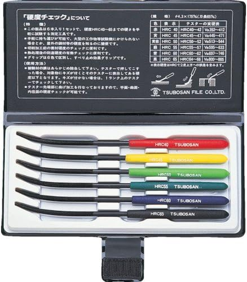 TSUBOSAN Japan-Hardness Tester Checker File HRC40-HRC65 Set of 6 image number 1