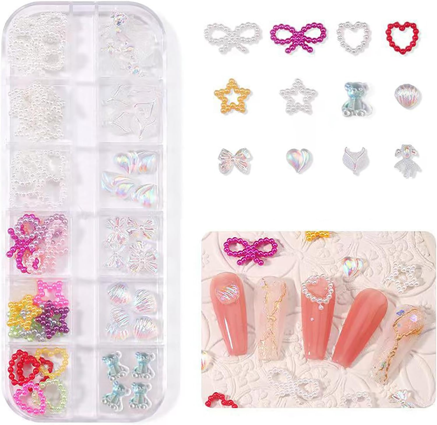 3D Aurora Bow Nail Art Charms - A Pattern image number 2