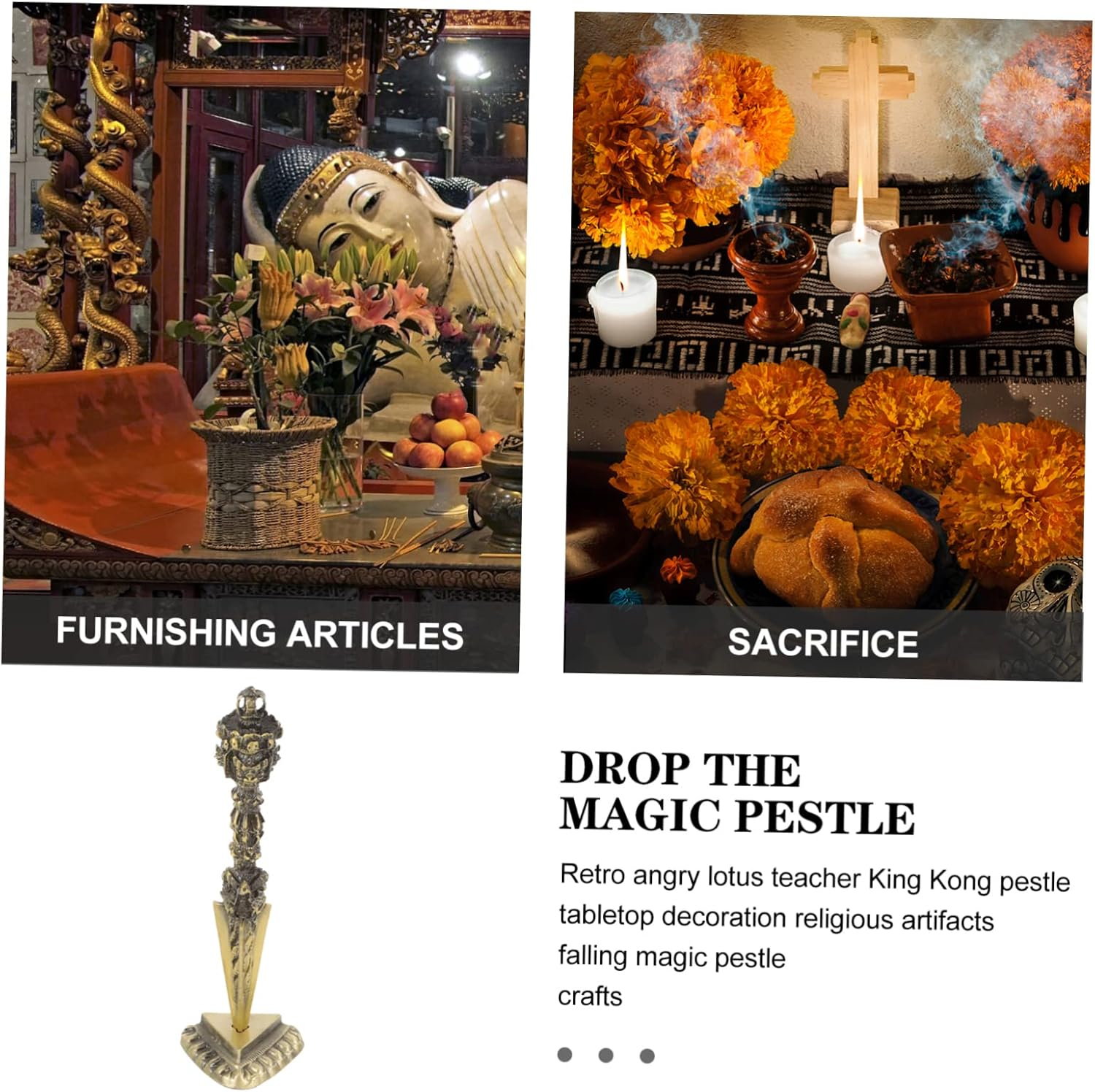 Tibetan Vajra Decor Desk Ornament Tibetan Vajra Temple Ornament for Art Desk image number 4