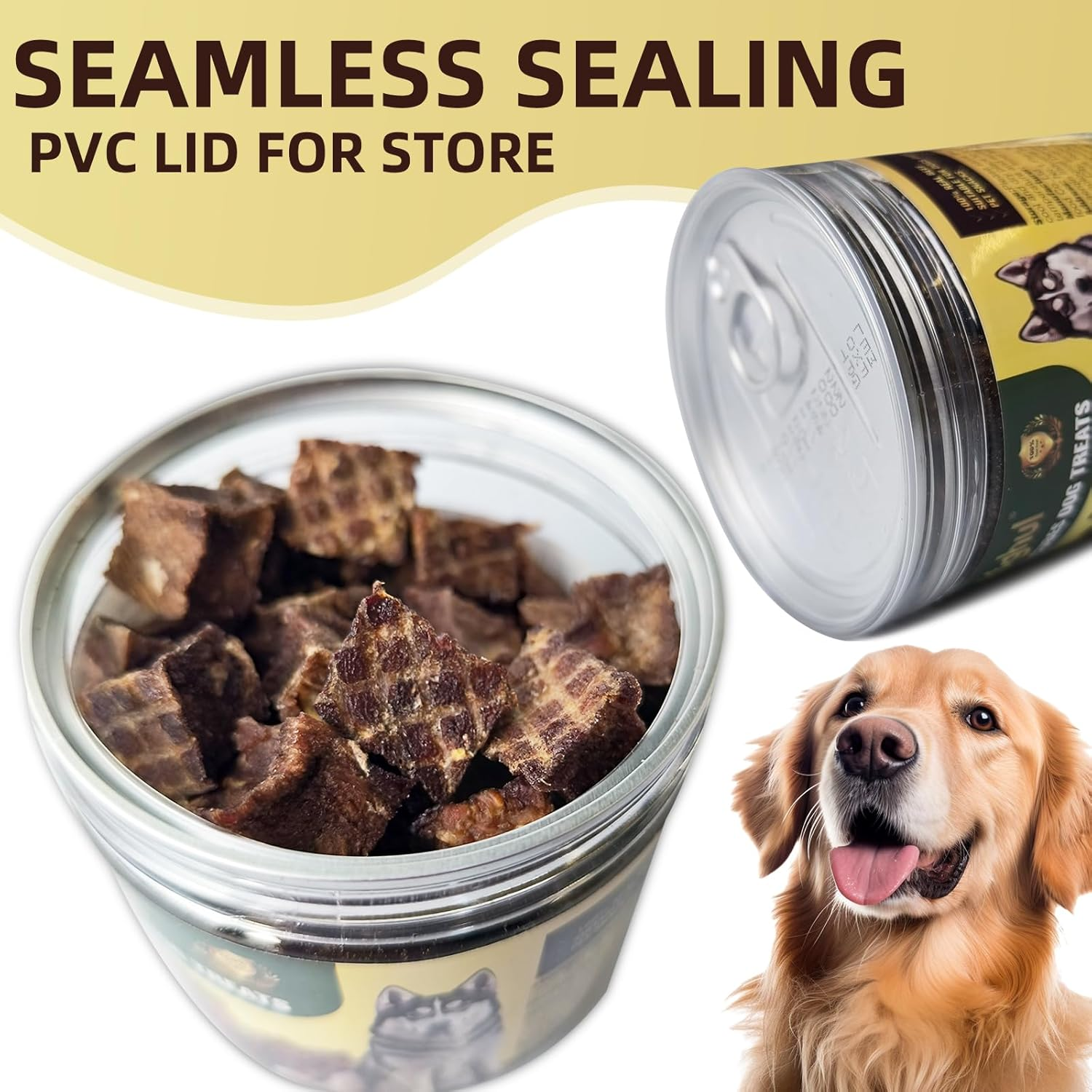 Dog Beef Treats, Rawhide Free Grain Free Dog Snack Chewy Beef Cubes for Dogs Natural Low Fat Dog Training Rewards-100G(3.53Oz) image number 1