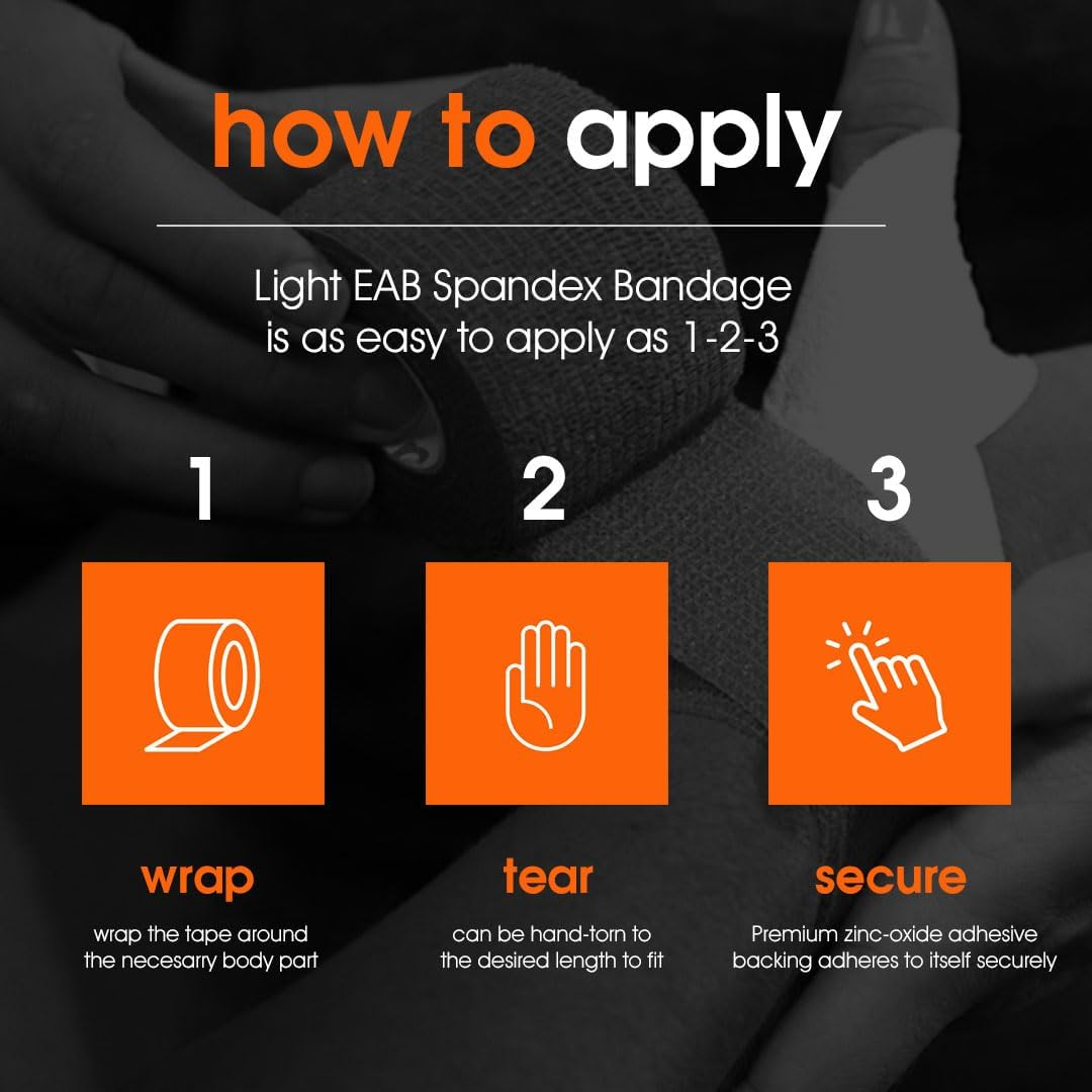 D3 Light Rip EAB Elastic Adhesive Bandage White 50Mm X 7M (3 Rolls) Hand-Tearable Weightlifting Thumb Tape Wrist, Ankle, Ear & Joint Injury Medical Strapping image number 4