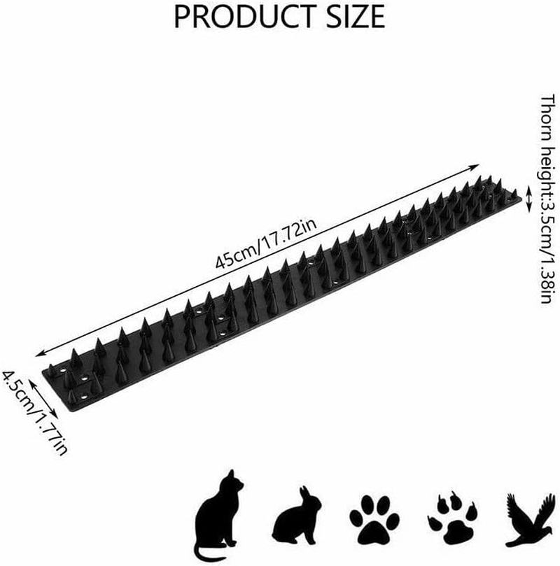 Leona Co 12Pc Bird Spikes for Outside, Bird Deterrent Spikes for Small Robin Pigeon Squirrel Raccoon Crow Cats Defender Spikes to Keep Birds Away and Keep Birds from Building Nest (24Pc)