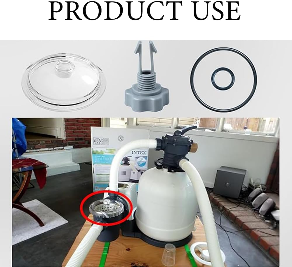 Leaf Trap Cover 11480,Pool Pump Cover Lid with O-Rings and Valve Replacement Parts Work,For Intex Pool Pump11823,26361Ca,26361Eh,26361W,26337Eh,28645Eg,Sf15110,28948Eh,Eco15110-2 image number 4