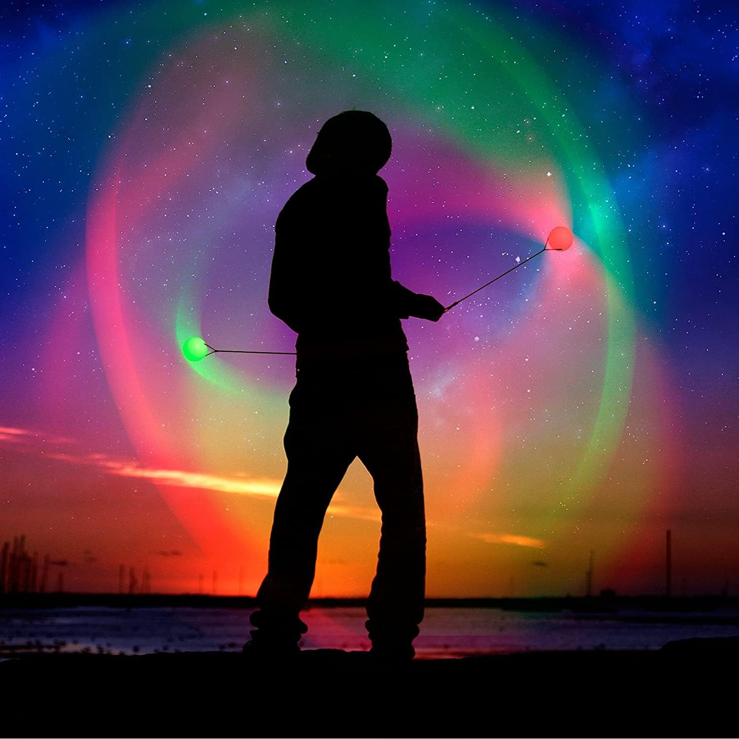 Poi Swirling Light Rave Toy (Set of 2) Color C Poi S image number 4