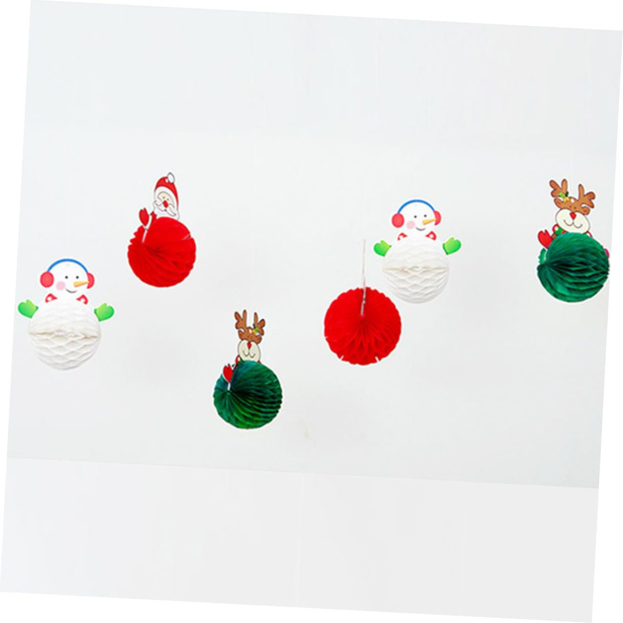 KOMBIUDA Christmas Decor Honeycomb Santa Elk Snowman Paper Banner Festive Party Decorations image number 5