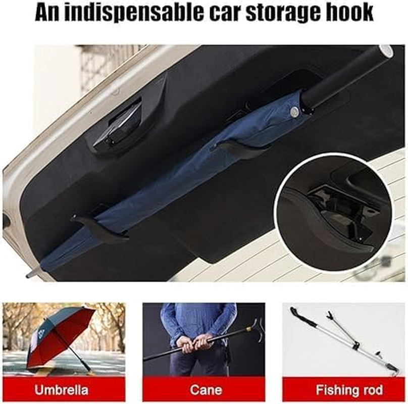 2Pcs Car Umbrella Holder Set - Multifunctional Car Boot Hanging Storage Hooks for Umbrellas, Bags & Fishing Rods, Universal for Cars/Suvs/Trucks, Drill-Free image number 2