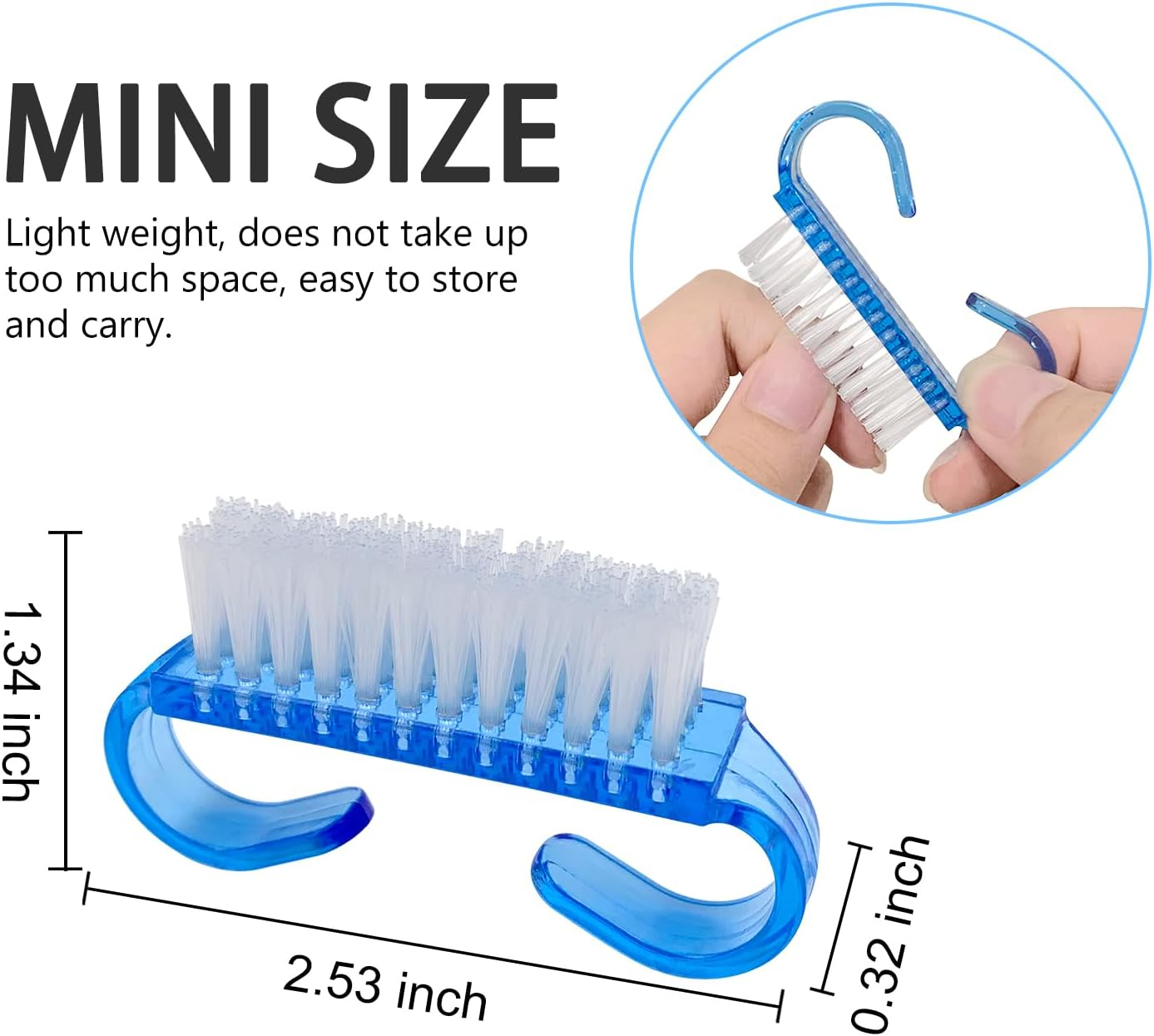 Handle Grip Nail Brush, 24 Pack Small Fingernail Brushes, Hand Scrub Cleaning Brush Kit for Nails and Toes Women Men, Multicolor image number 5