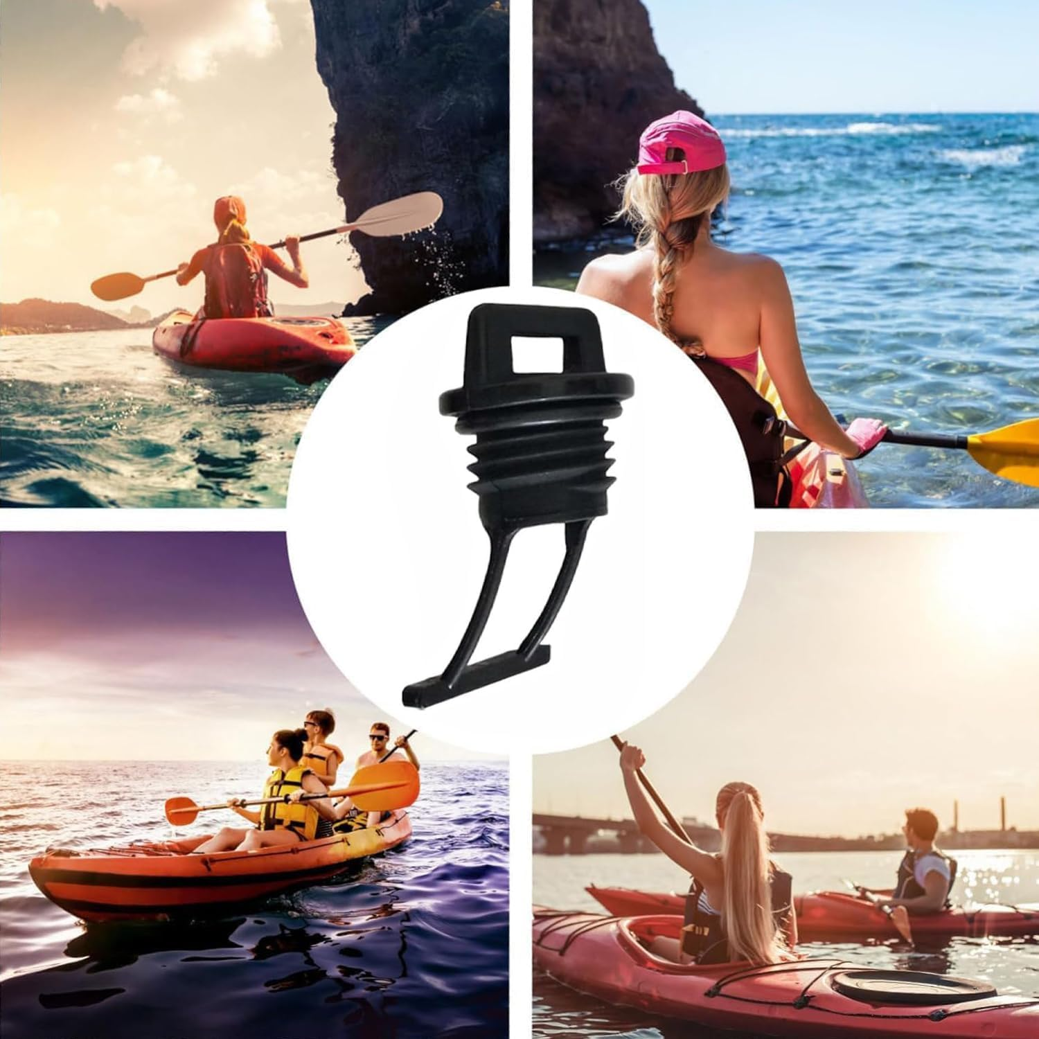 BEANPRECOY 4Pcs Nylon M19 Tapered Boat Drain Plug Replacement Part for Kayak and Marine, 19Mm Screw Bung Drain Hole Plug Receiver Kayak Thread Bungs Canoe Drain Holes Canoe Scupper Plug image number 4