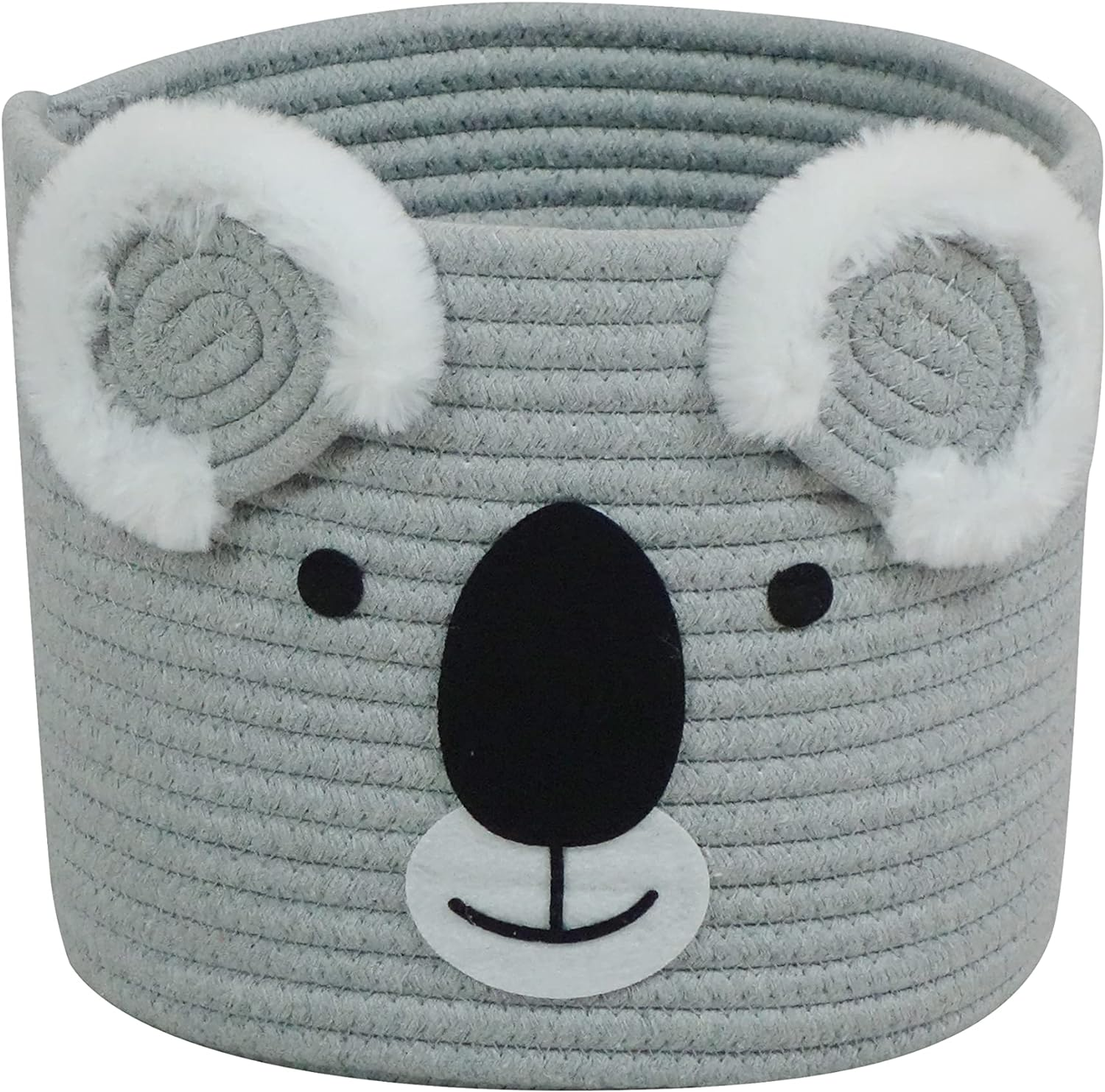 T&T Homewares - Small Woven Cotton Rope Storage Basket, Collapsible Organizer Basket, Laundry Basket Organizer for Toys, Blanket, Clothes, Towels, Gifts | Pet Gift Basket for Cat, Dog | Nursery Organizer for Toy Storage Bin - D25Xh20 (Fox)