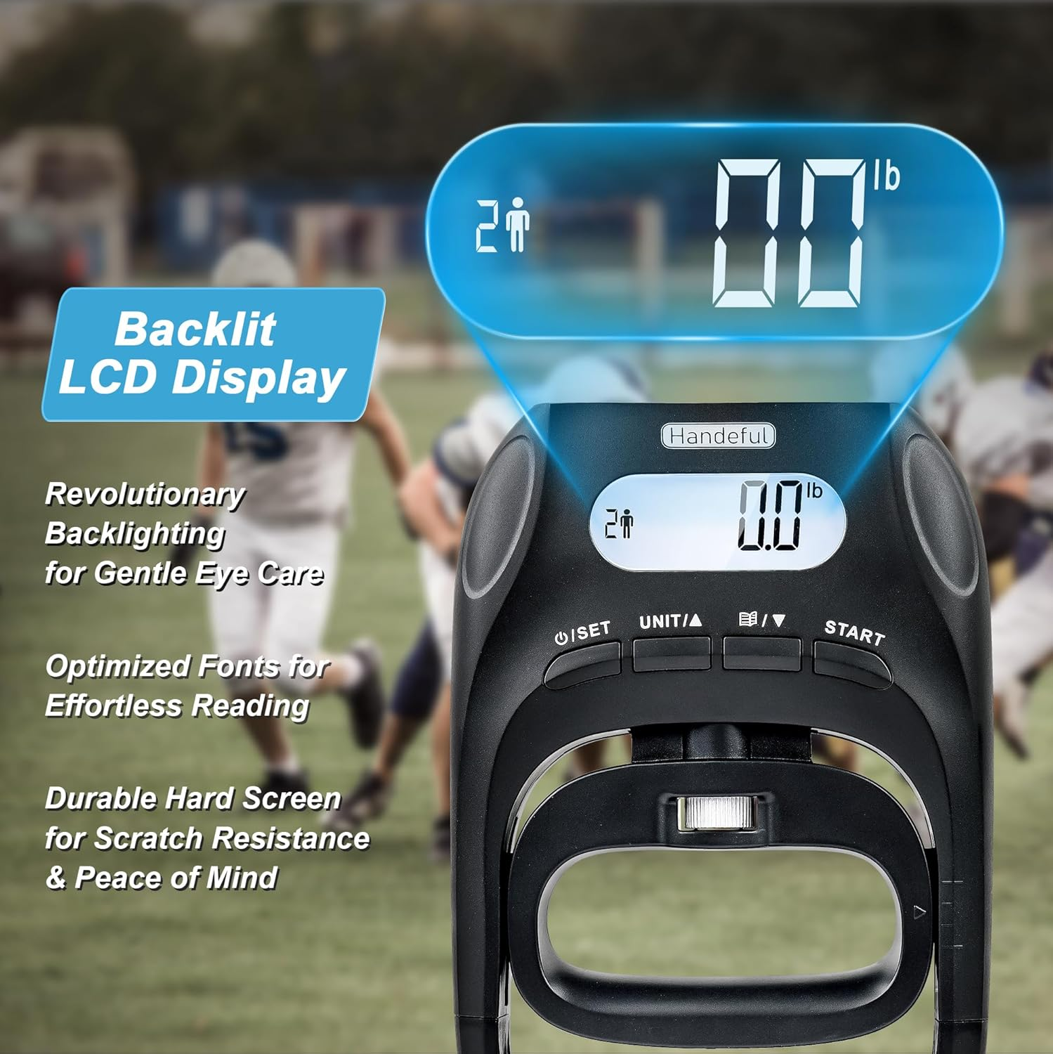 Hand Dynamometer Grip Strength Trainer - 397 Lbs / 180 Kgs Electronic Hand Grip Strength Tester Grip Strengthener Hand Exerciser Meter Digital Hand Grip Training Gauge for Sport Home School Use image number 5