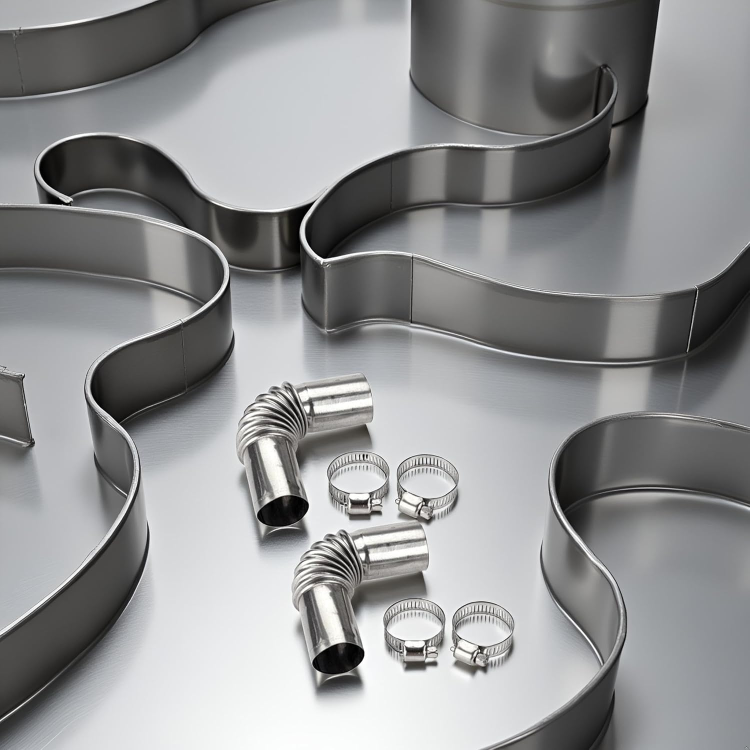 2Pcs Silver Stainless Steel Air Diesel Parking Heater Exhaust Pipe Tube Elbow Connector for Webasto Eberspacher Diesel Boat Heater 13Cm Exhaust Pipes and Tips Emissions Replacement Parts(24Mm) image number 2