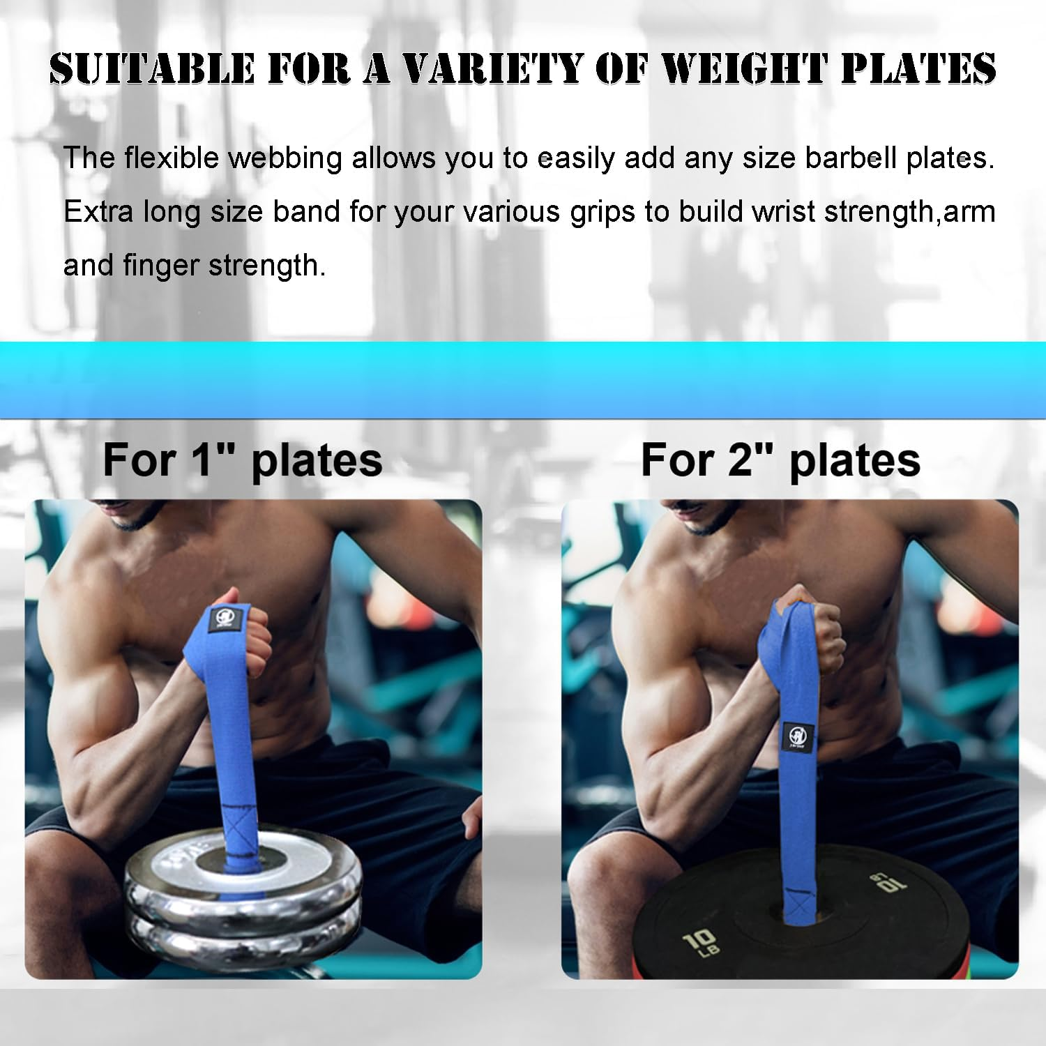 J Bryant Arm Wrestling Training Strap Belt Hand Grip- Ideal for Wrist Forearm and Biceps Workouts Multifunctional Home Gym Fitness Equipment Compatible with 1 Inch and 2 Inches Barbell Plates image number 5