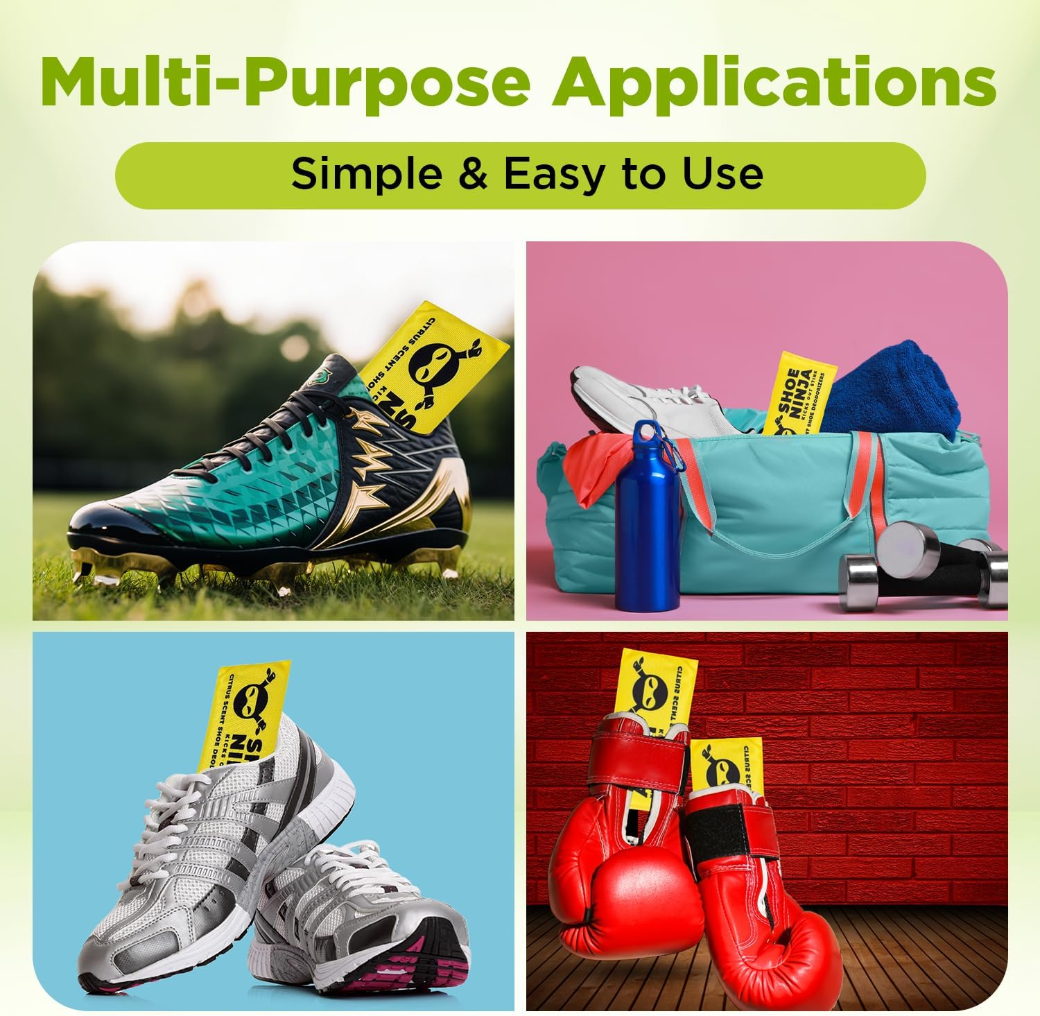 Shoe Ninja Shoe Deodorizer - Shoe Odor Elimination with Activated Charcoal, Versatile and Reusable Shoe Smell Remover, Boxing Glove Deodorizer, and Shoe Freshener, Great for Sports - 1 Pack Count of 2 image number 4