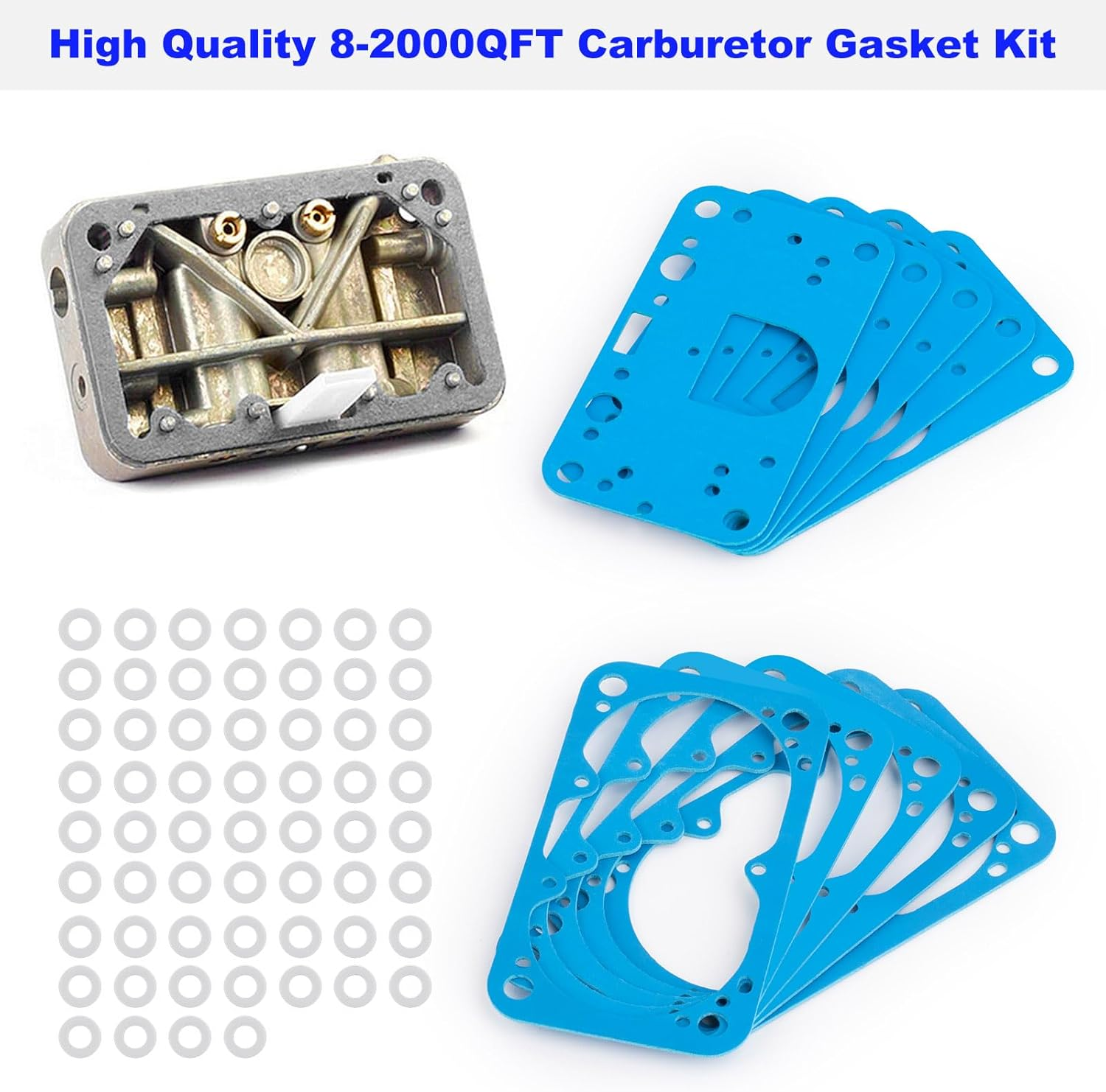 4150 Carburetor Rebuild Kit Gasket, Fuel Bowl Gasket Kit Replacement for Holley 8-2000 M2300 4150 8-2000QFT Fit Holley Carburetor Fuel Bowl Jet Kit image number 6