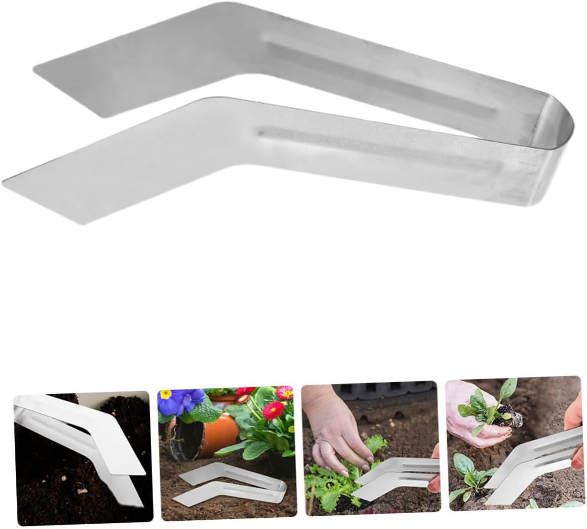 CANIGHT 2Pcs Stainless Steel Plants Transplanting Tool Set Handheld Garden Pliers for Plant Removal Convenient Planting Accessories