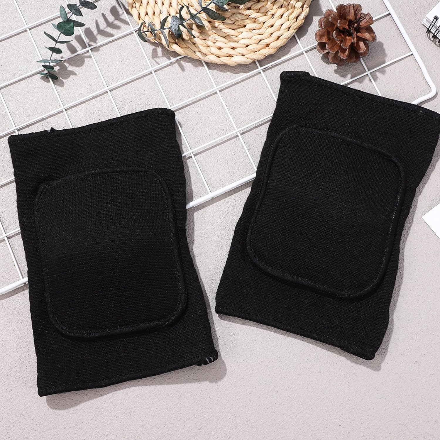 Minkissy Men'S Work Knee Pads Padded Sleeves Soft Breathable for Cycling Yoga Dance image number 4