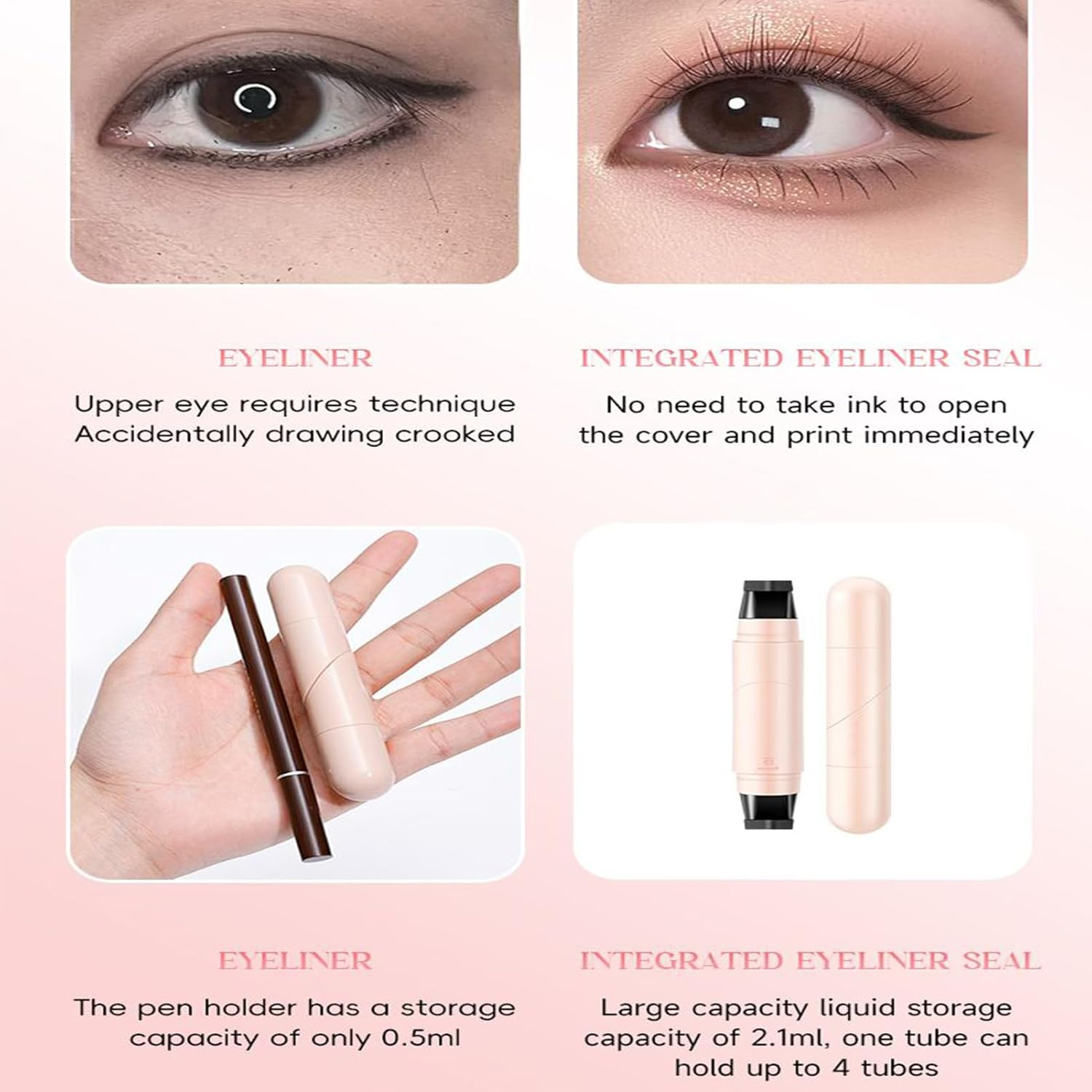 Eyeliners Stamp Waterproof | Eyeliners Stencils Pencil,Long-Lasting Multi-Functional Pen for Precise Makeup Women Friends Family - Brown image number 3