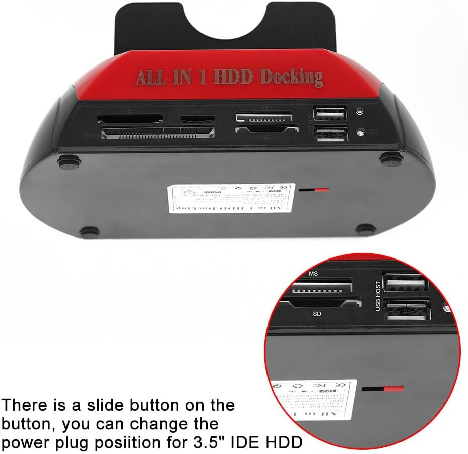 Tootoo HDD Docking Station Dual 2.5" 3.5" SATA IDE Hard Disk Drive Dock OTB Card Reader image number 5