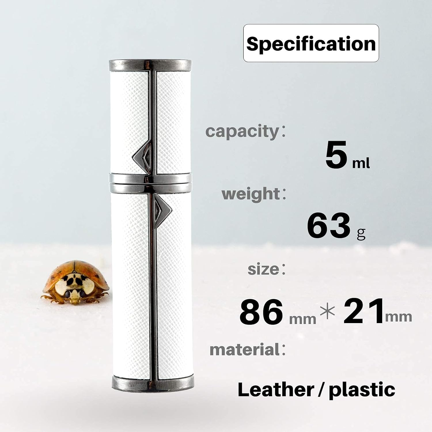 BRARIOS Refillable Portable Mini Perfume Atomiser for Travel, 5Ml Luxury Empty Leakproof Pump Perfume Spray Bottle Atomiser for Man and Woman (White(Bk)) image number 3