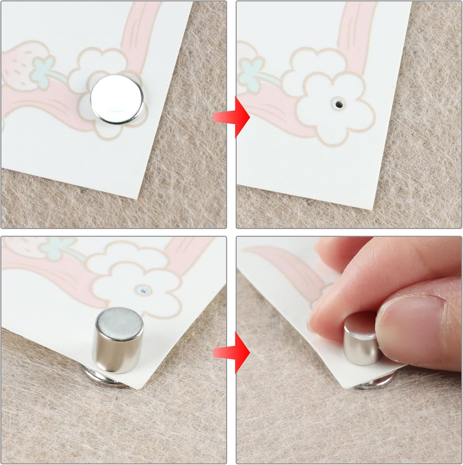 30 Sets Magnetic Push Pins, Metal Thumb Tacks for Poster Hanger, Magnetic Pushpins for Wall Bulletin Board Cork Board image number 5