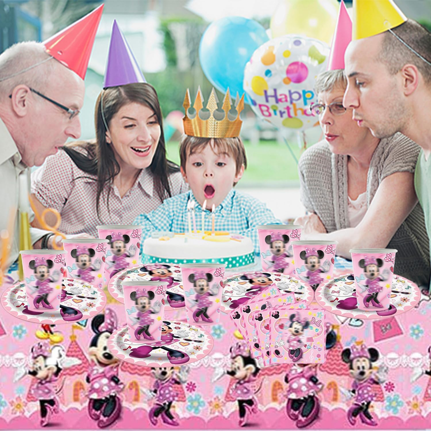 Minnie Birthday Party Tableware, 41 Pieces Minnie Mouse Party Tableware Birthday, Minnie Mouse Birthday Decoration, Party Tableware Children'S Birthday Decoration for Minnie, Children'S Birthday Party image number 3