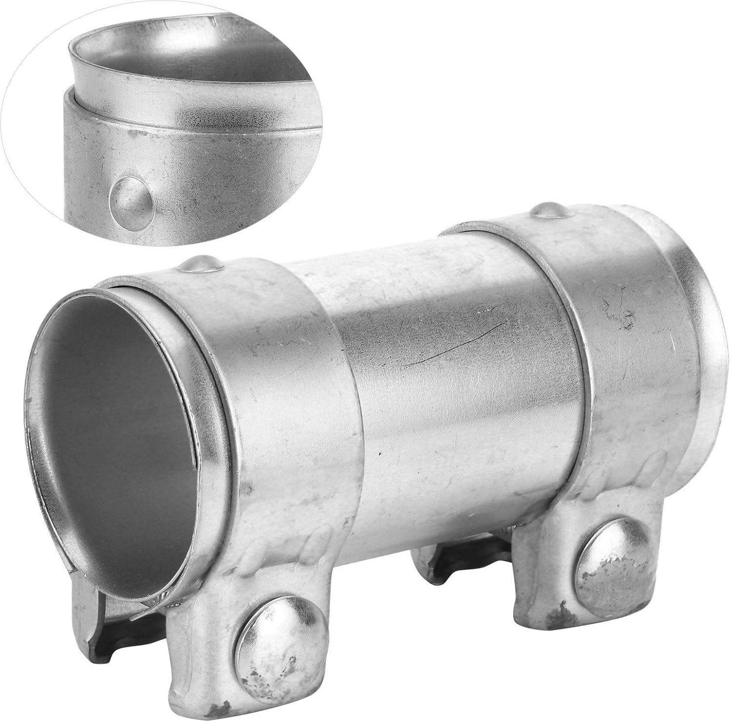 Exhaust Connector, Exhaust Pipe Coupler Joiner Simple Convenient with Dual Clamp Sleeve for 2In/51Mm Pipes image number 5