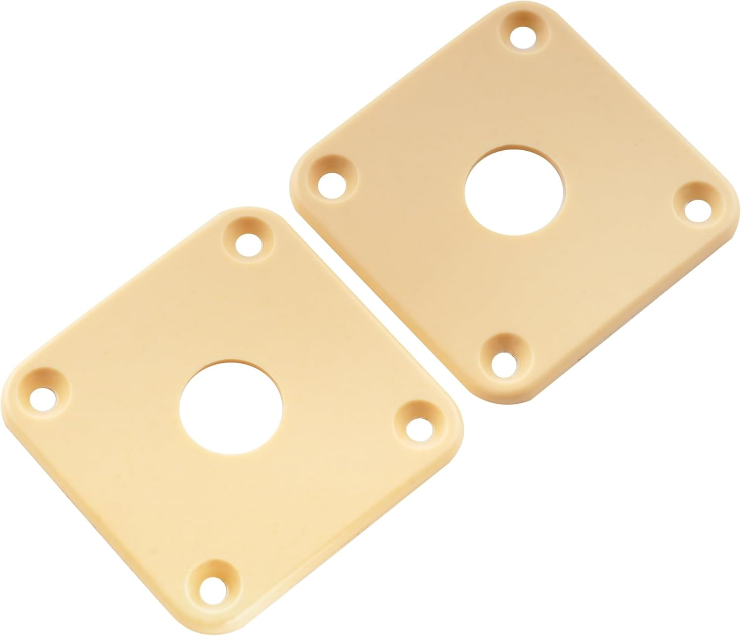 Musiclily Pro Plastic Curved Jack Plate Square Jackplate for G Style Epiphone Les Paul Guitar, Cream (Set of 2) image number 3