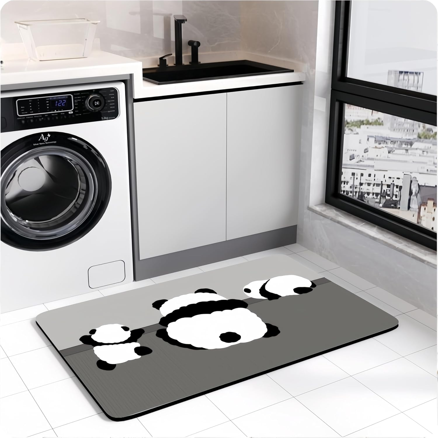 Whamfirm Bathroom Rug Bath Mat, Water Absorbent and Non-Slip Bathroom Mat, Washable Quick Dry Bath Mats for Bathroom Floor, Sink, Bathtub, Shower Room, 50Cmx80Cm (Cat) image number 3