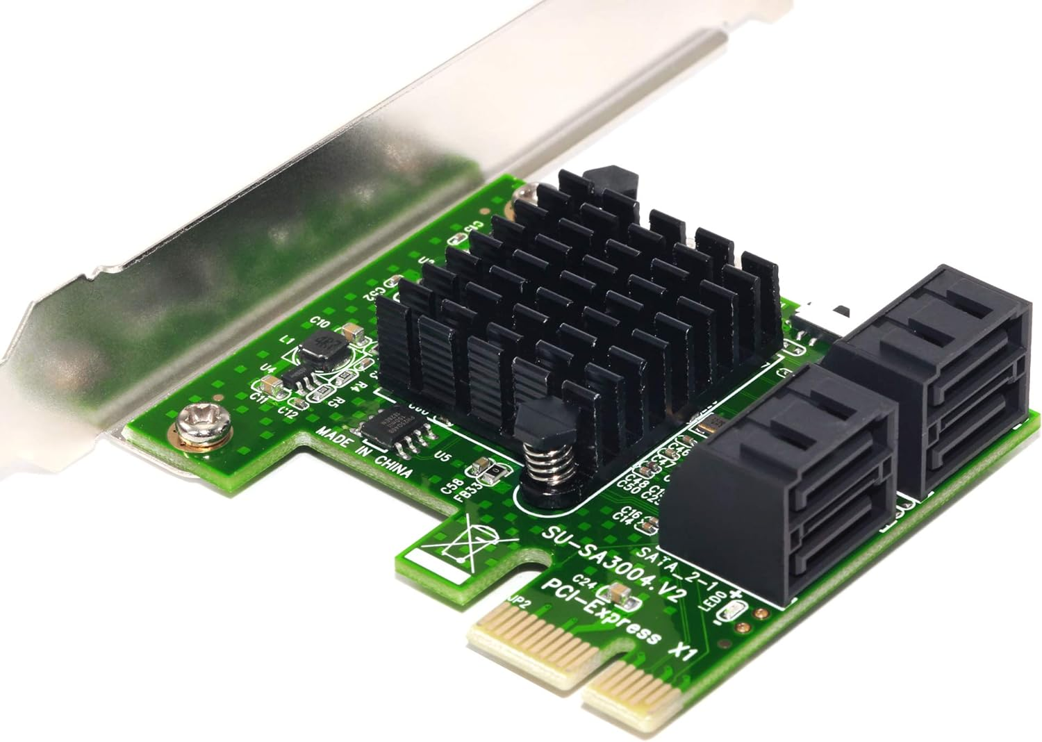 Padarsey SATA Card,4-Port SATA III 6Gbps PCIE Controller Card,Support Hyperduo SSD Tiering IPFS Hard Disk Port Multiplier,Sa3004 Expansion Card for Desktop PC image number 1