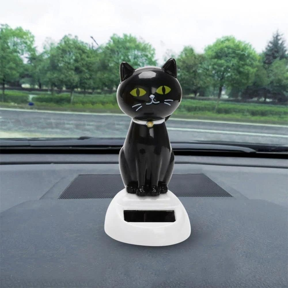 Solar Cat Toy Doll Dancing Cat Figure Car Ornament,Dancing Toys Ornaments Solar Powered Car Dashboard Interior Decoration Desktop Decor Kids Gift Window Party Car Desk Home
