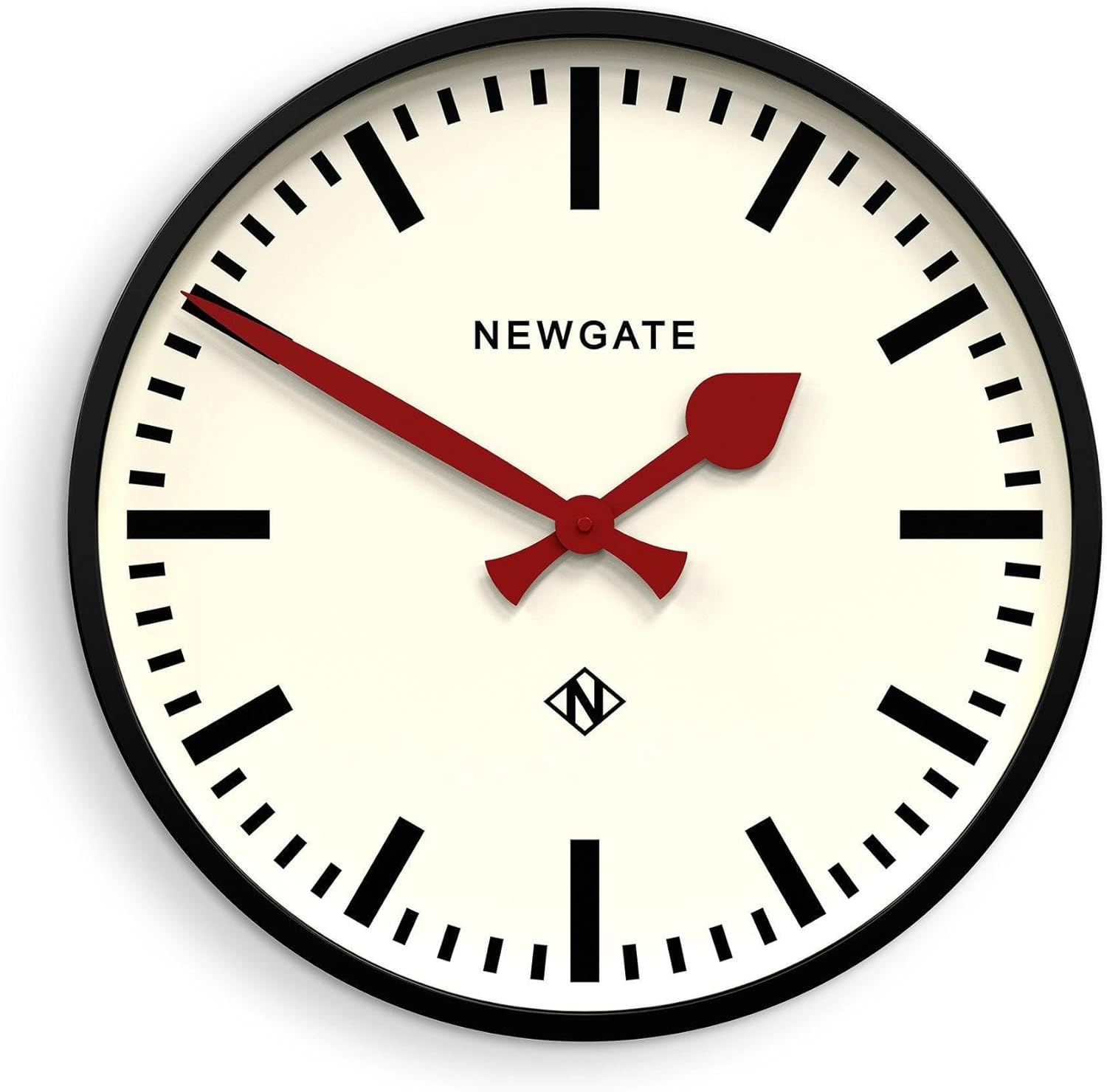 NEWGATE&reg; the Luggage Metal Retro Wall Clock - Newgate Wall Clocks - Designer Station Clock - Perfect as a Kitchen Clock - Office Clock - round Clock - Metal Clock - Galvanised Case/Green Hands