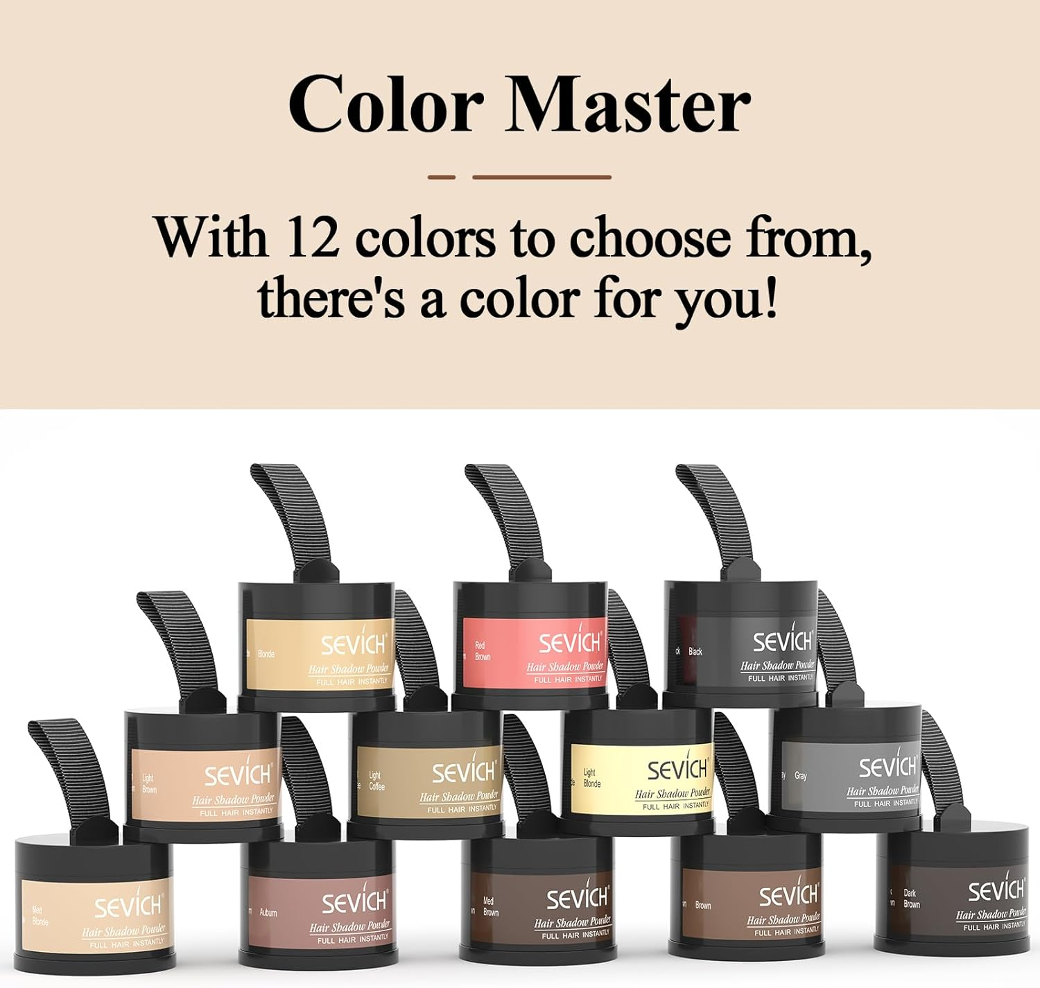 SEVICH Instantly Hairline Shadow - Hairline Powder, Quick Cover Grey Hair Root Concealer, Eyebrows & Beard Line, Hair Root Touch up for Thinning Grey Hairline, Windproof&Sweatproof, Black image number 6