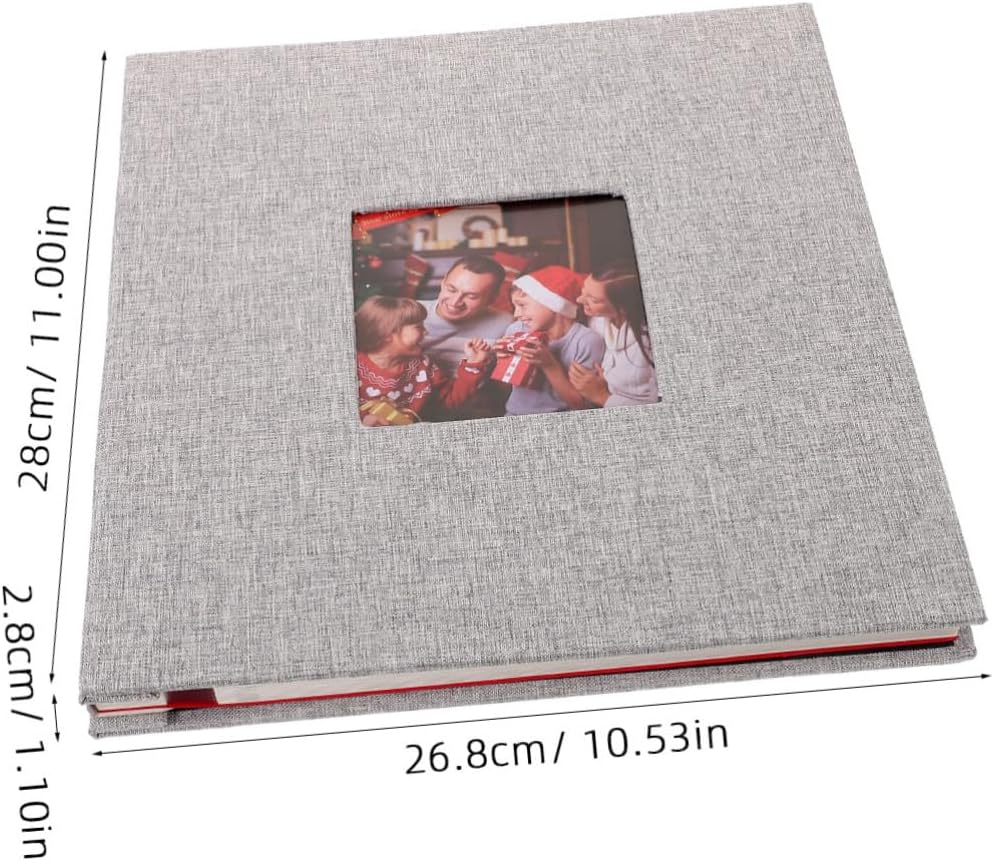 1Set Cover Self-Adhesive Photo Album with Window Design Scrapbook for Family Memories Cover and Pages Grey image number 3