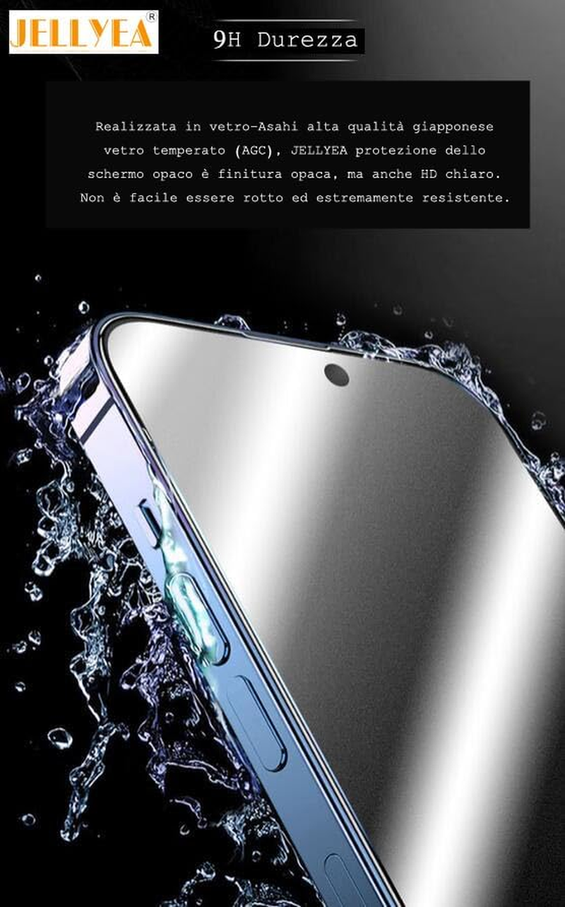 JELLYEA 3 Pack Matte Tempered Glass for Iphone 15 Pro Max / Iphone 15 plus Matte Screen Protector Anti-Glare Anti-Fingerprint Anti-Scratch Case Friendly Bubble Free for Apple Iphone 15 Plus/15 Pro image number 2