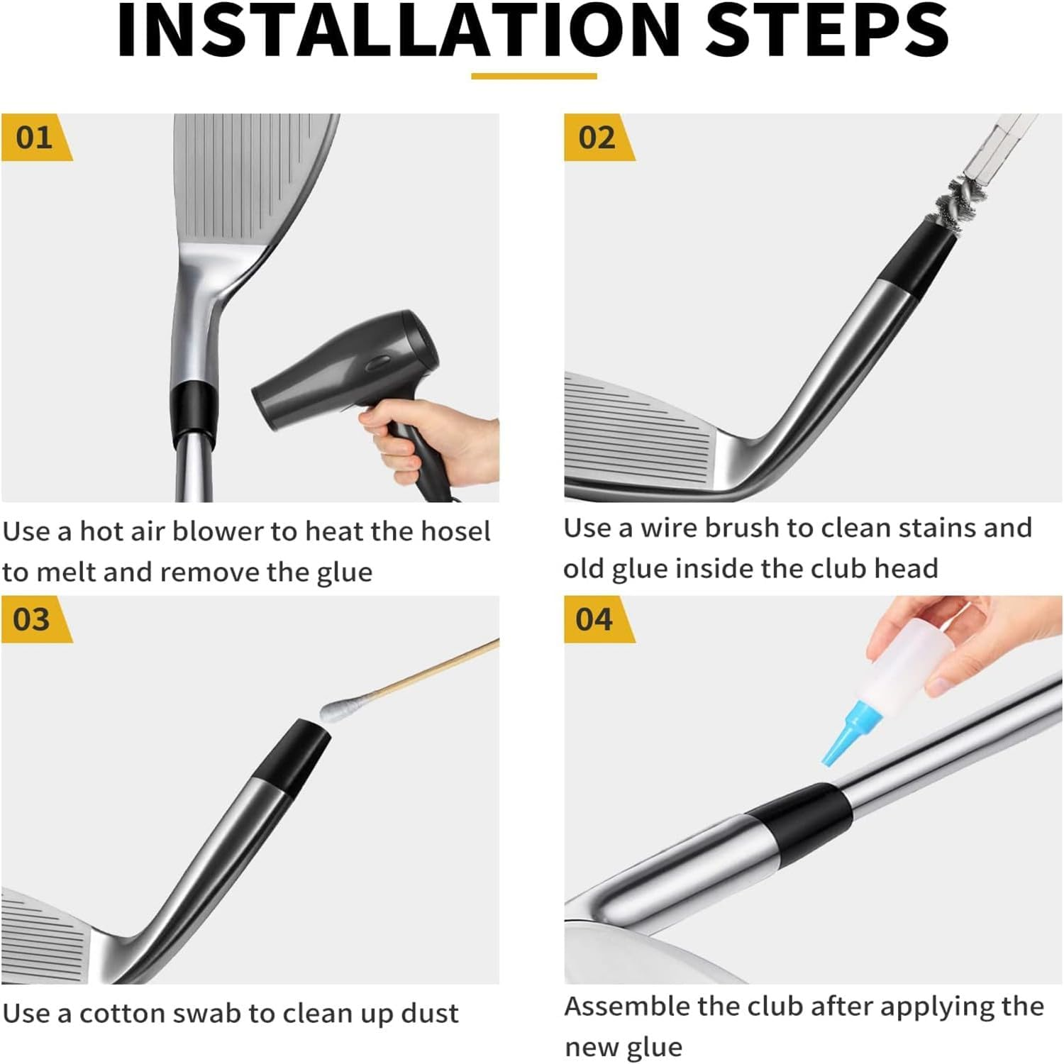 4Pcs Golf Clubs Head Hosel Brush Stainless Steel Golf Club Cleaning Brushes Golf Club Cleaning Tools Accessories Sport Goods Silver image number 5