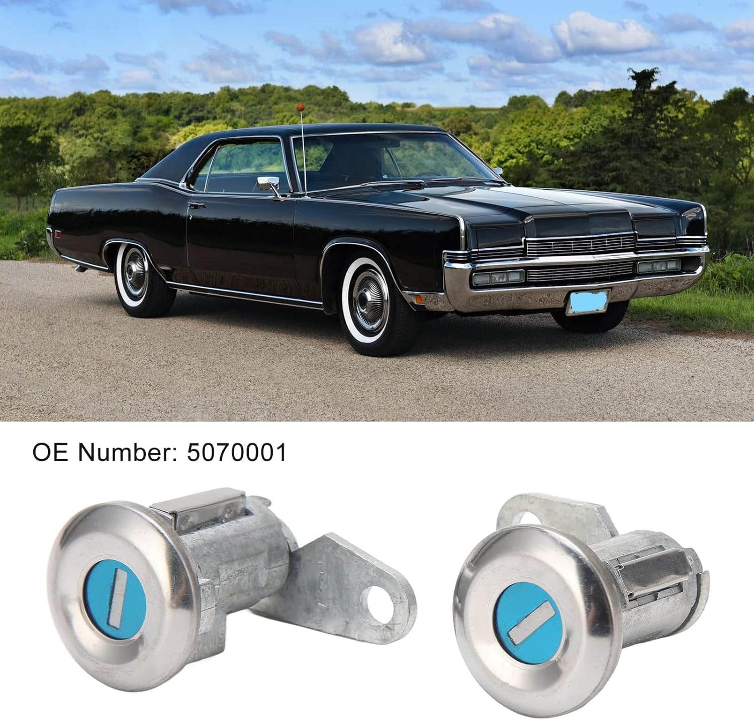 2 Set Door Lock Cylinder 5070001 anti Theft with Keys Car Ignition Switch Replacement Fit for Ford Truck F100 F250 F350 Metal Door Lock