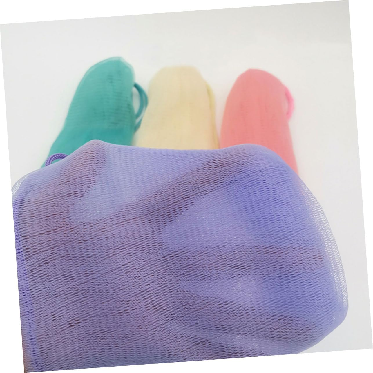 Beavorty 4Pcs Exfoliating Soap Pouch Mesh Travel Pouch for Bar Soap Bath Holder Portable Mesh Organiser Bags image number 6