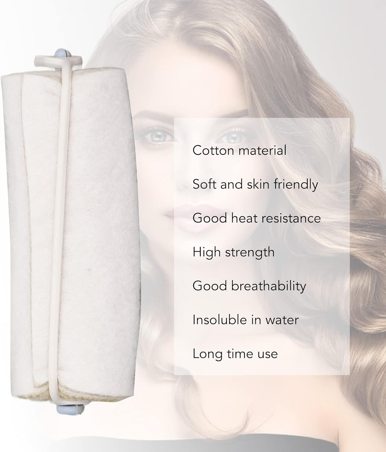 12 Pcs Hair Heat Insulation Pads Soft Breathable Portable Cotton Dampness Retention Curl Enhancer for Home Salon Stylists Perm Stick image number 3