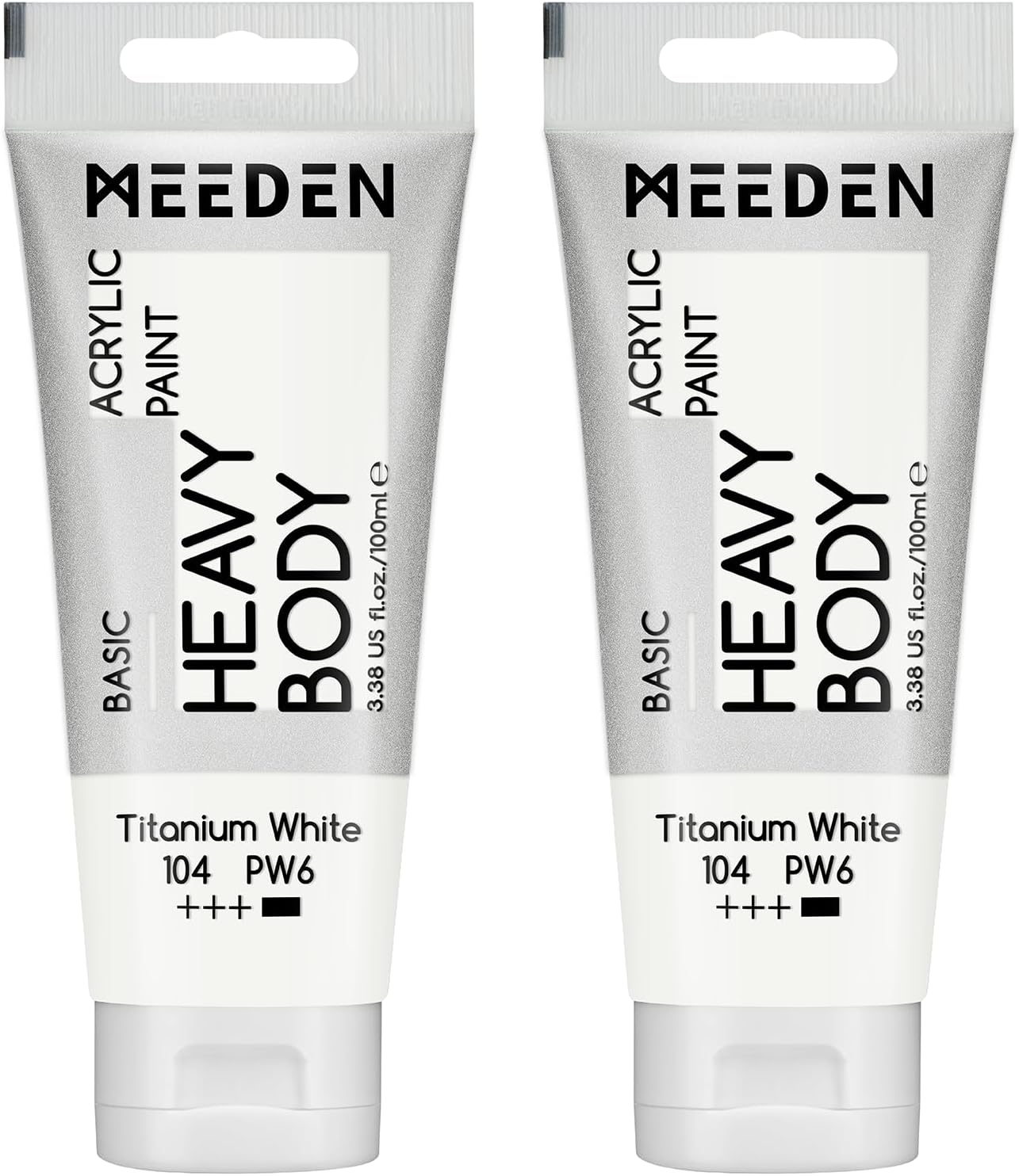 MEEDEN Titanium White Acrylic Paint: Pack of 2 Heavy Body Acrylic Paints (100Ml X 2 Tubes)