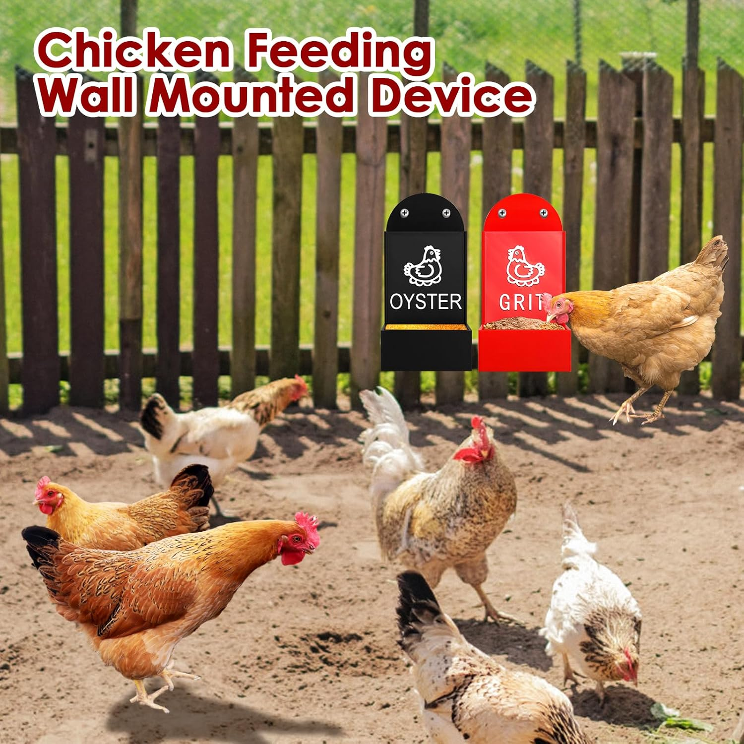 Rdjeokf Chicken Grit and Oyster Shell Feeder, Accessories, outside Waterer, Poultry Feeding Equipment, Snack Bowl,Pet Feeding Equipment, for Hens Ducks Birds and Goats (02) image number 6