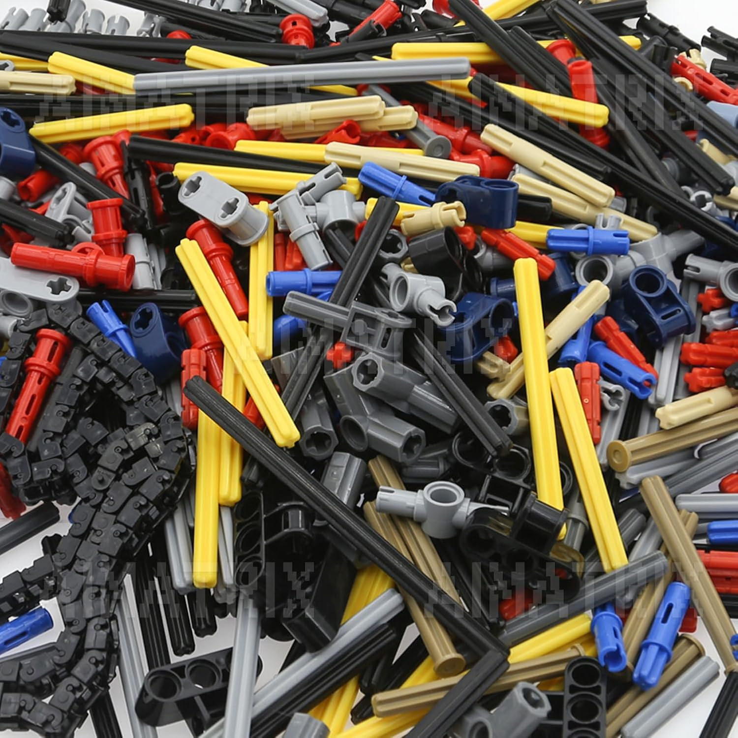 AIMATRIX 884Pcs Technic-Parts Pin-Connector-Axle Compatible with Mainstream Building Block Brands, Technic Tooth-Chain-Link-Bush Etc. MOC Replacement Pieces and Parts.