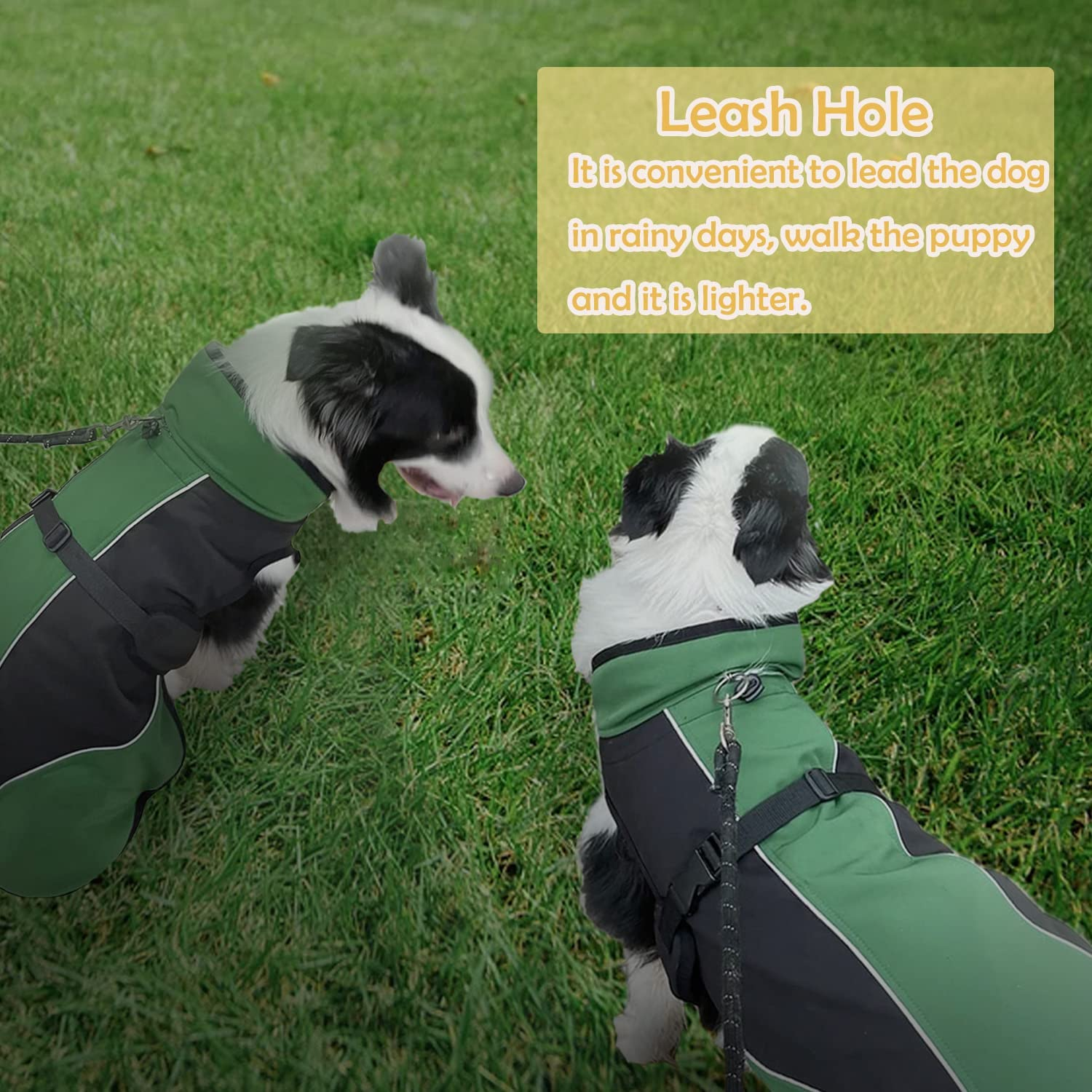Dog Soft Shell Fleece Jacket,Windproof and Slightly Waterproof Snowsuit for Outdoor.Keep Warm Small &Medium &Large Dogs, Outer Material: Green & Black Inner Black, X-Small/20-30Cm Back Length image number 4