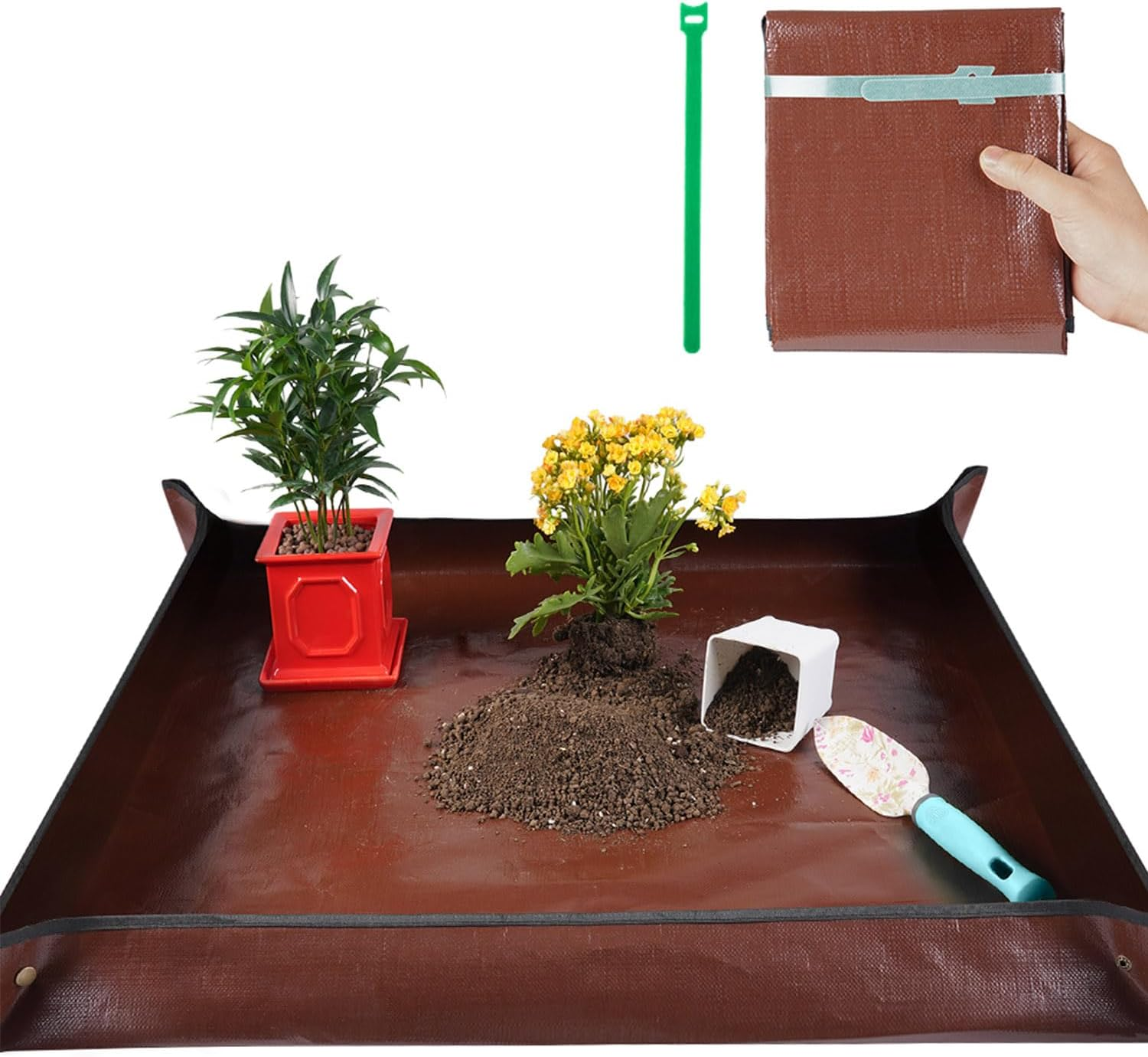 2 PCS 43.5" X 29.5" Extra Large Repotting Mat for Indoor Plants Transplanting and Dirt Control Plant Gift for Plant Lovers